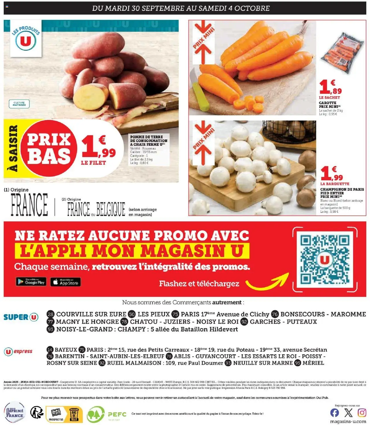 {H1} | Page: 4 | Produits: Pomme de terre, Pomme de terre de consommation, Store, Carotte