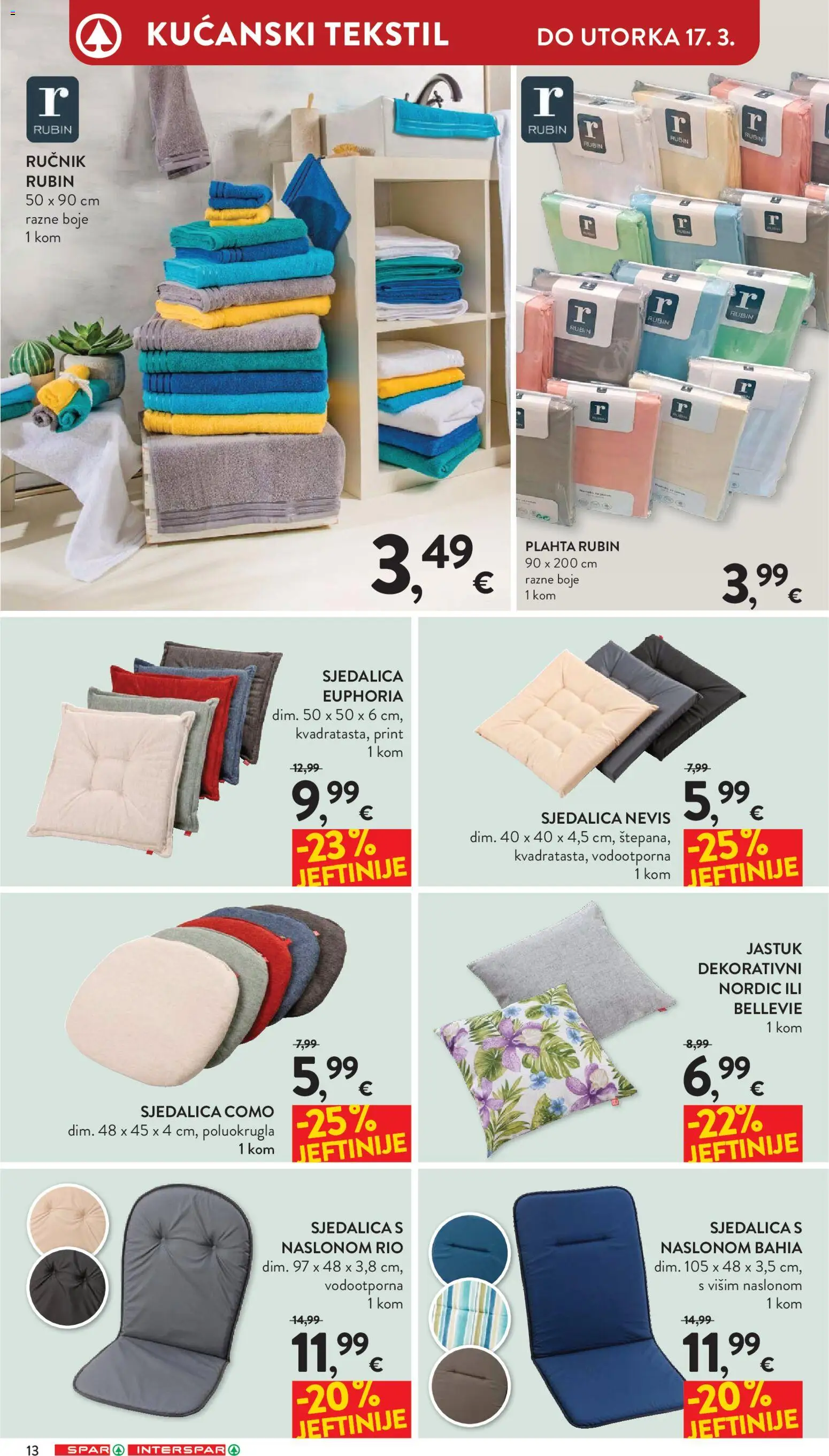 Spar katalog | vrijedi od 17.02.2026 | Stranica: 13 | Proizvodi: Jastuk, Ručnik, Plahta