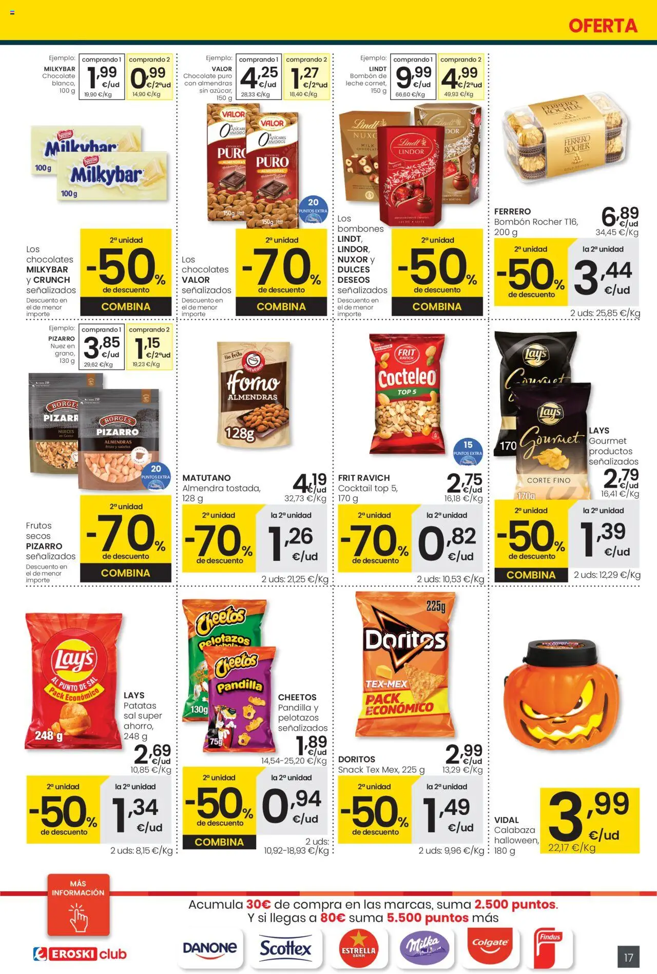 Eroski - Precio más bajo Center │ válido desde el 16.10.2025 | Página: 17 | Productos: Πράσινο τσάι, Leche, Chocolate, Κεραία
