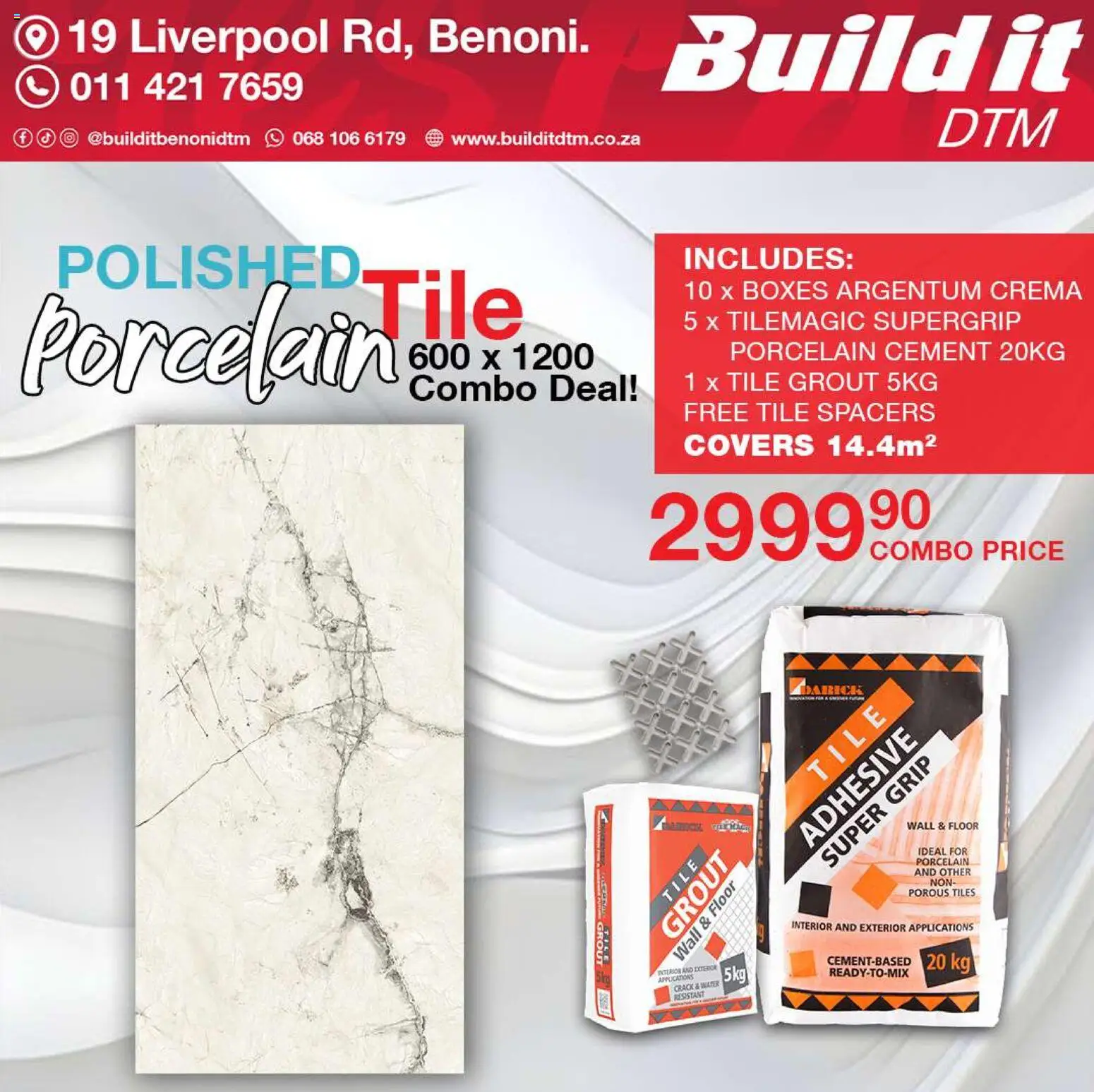 New Build It catalogue – valid from 19.03.2026 | Page: 10 | Products: Tile grout, Adhesive, Cement