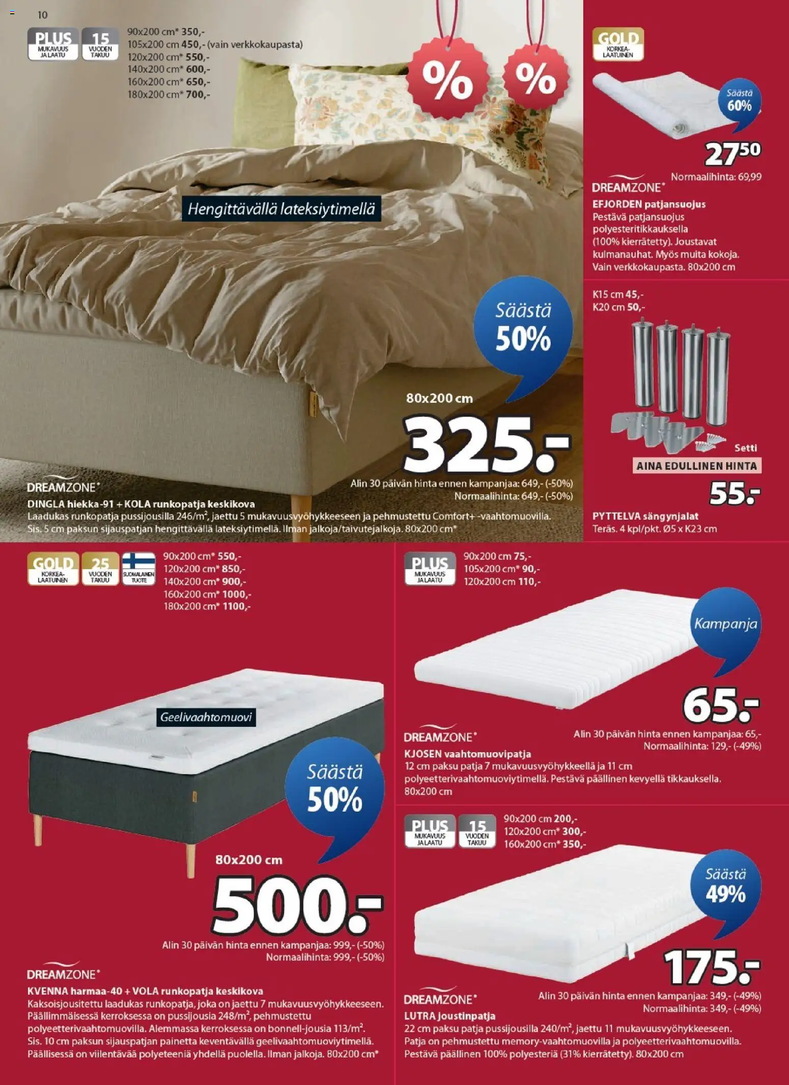 JYSK tarjoukset – voimassa 25.12.2025 alkaen | Sivu: 10 | Tuotteet: Vaahtomuovipatja, Runkopatja, Patja