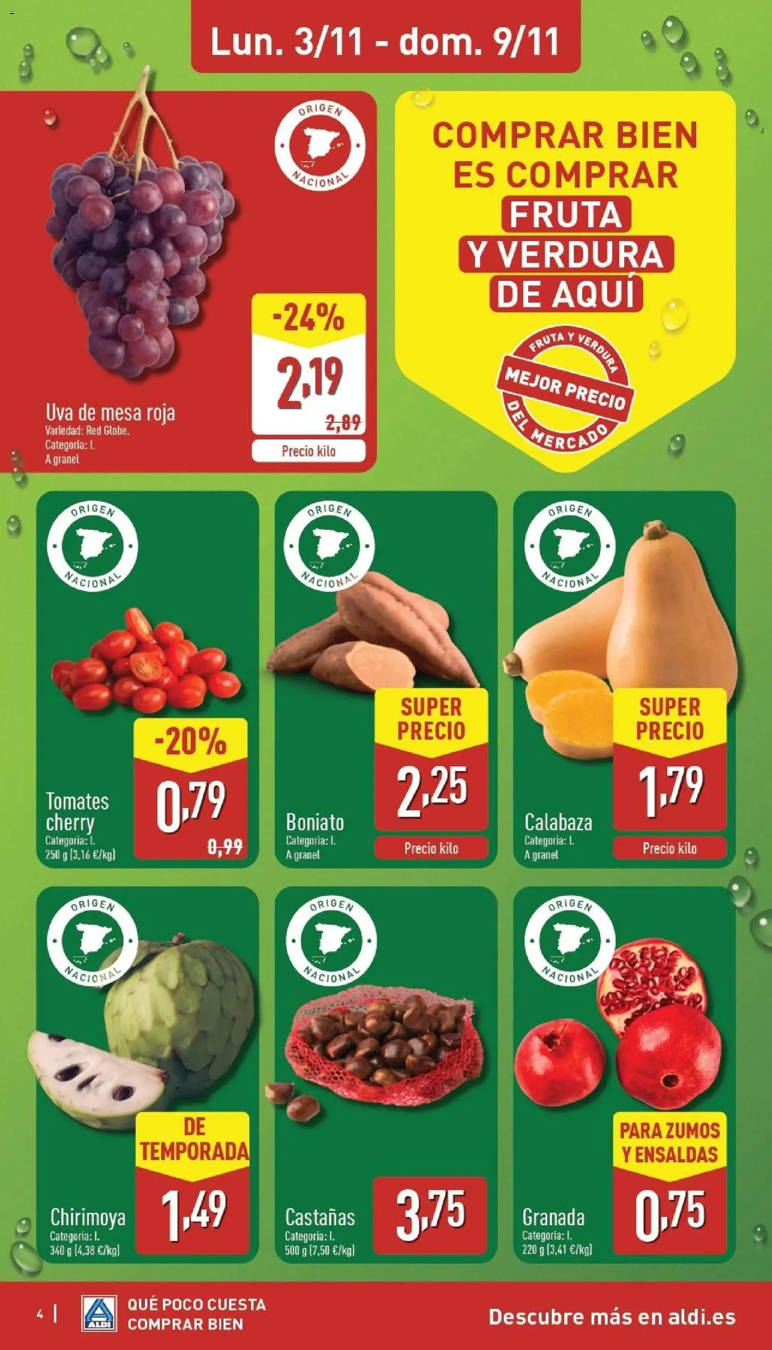 Aldi folleto Península │ válido desde el 03.11.2025 | Página: 4 | Productos: Πράσινο τσάι, Tomates, Apple, Mesa