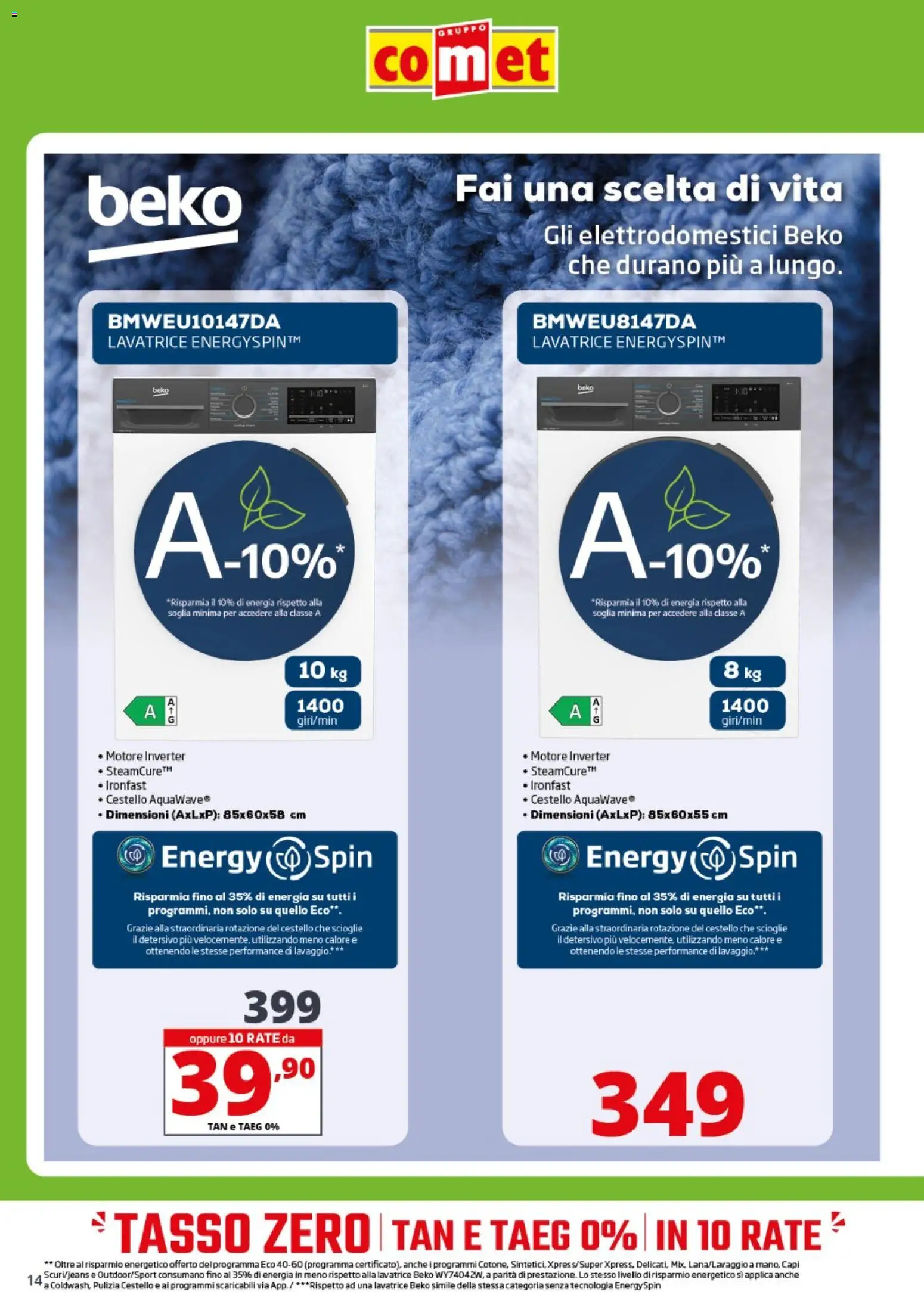 Volantino Comet del 24.02.2026 | Pagina: 14 | Prodotti: Lavatrice