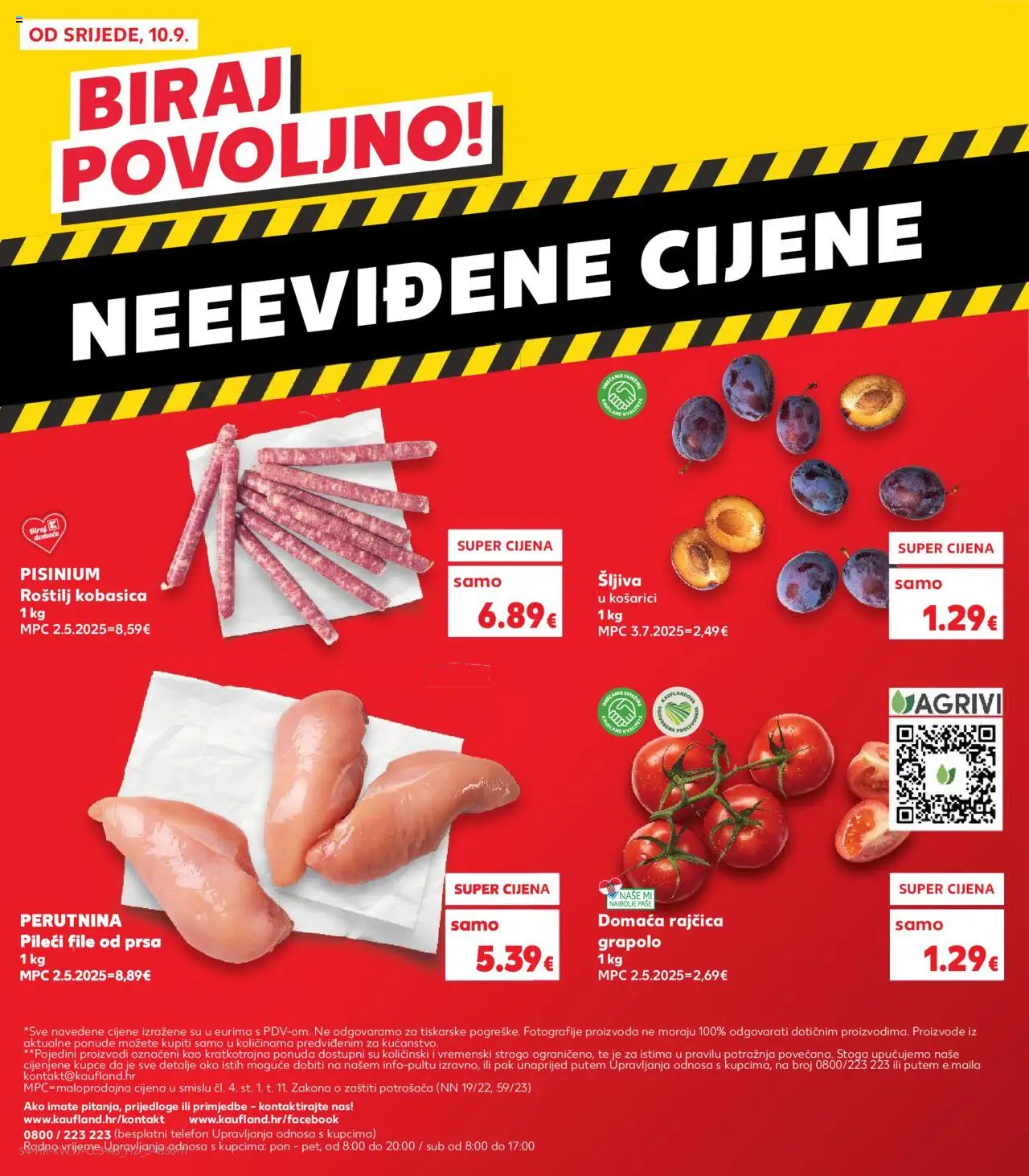 Kaufland katalog | vrijedi od 10.09.2025 | Stranica: 4 | Proizvodi: Pileći file, Šljiva, Kobasica, Telefon