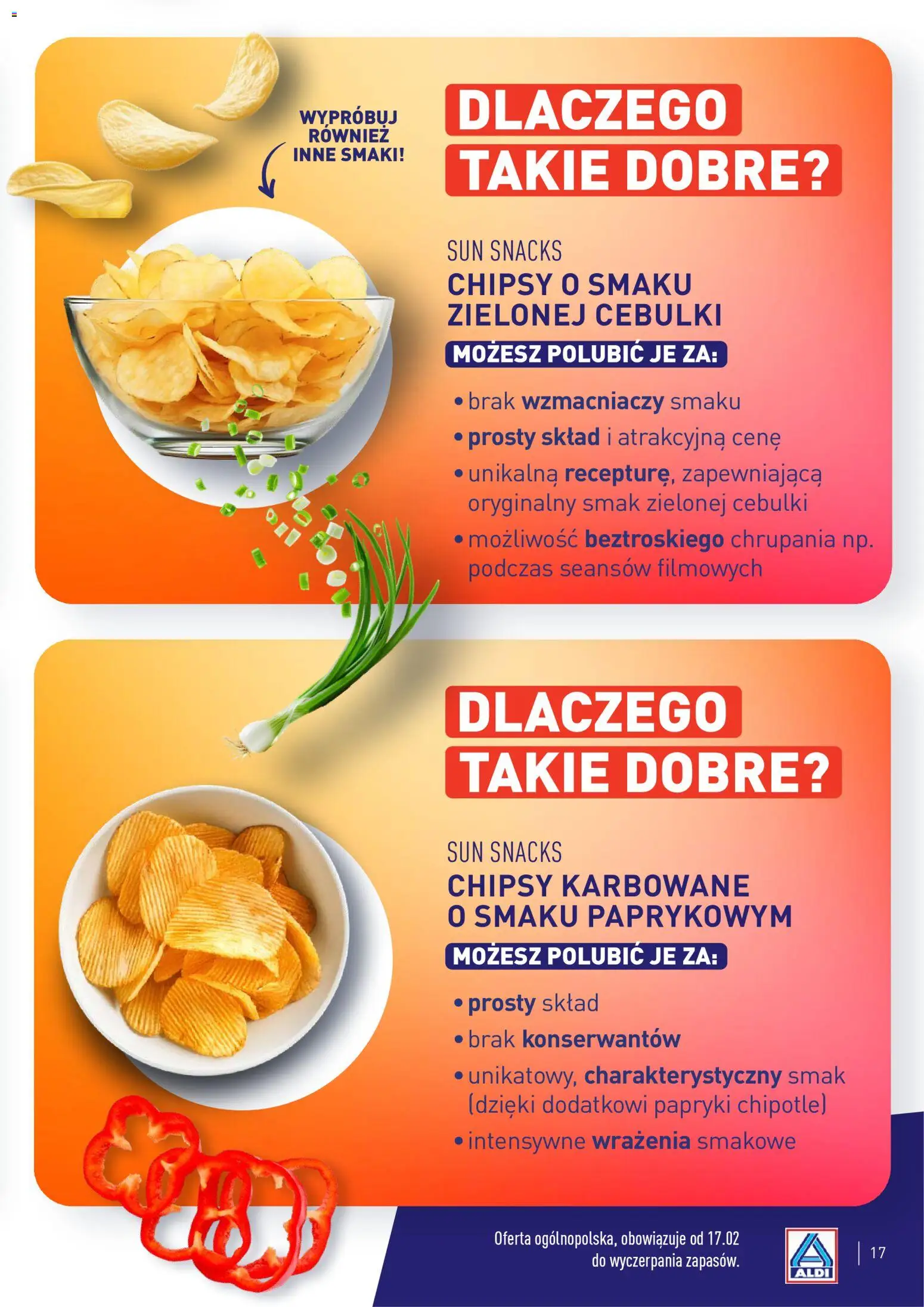 Aldi Polsko leták - Rozsmakuj się w polecanych produktach od 23.02.2026 | Strana: 17 | Produkty: Chipsy