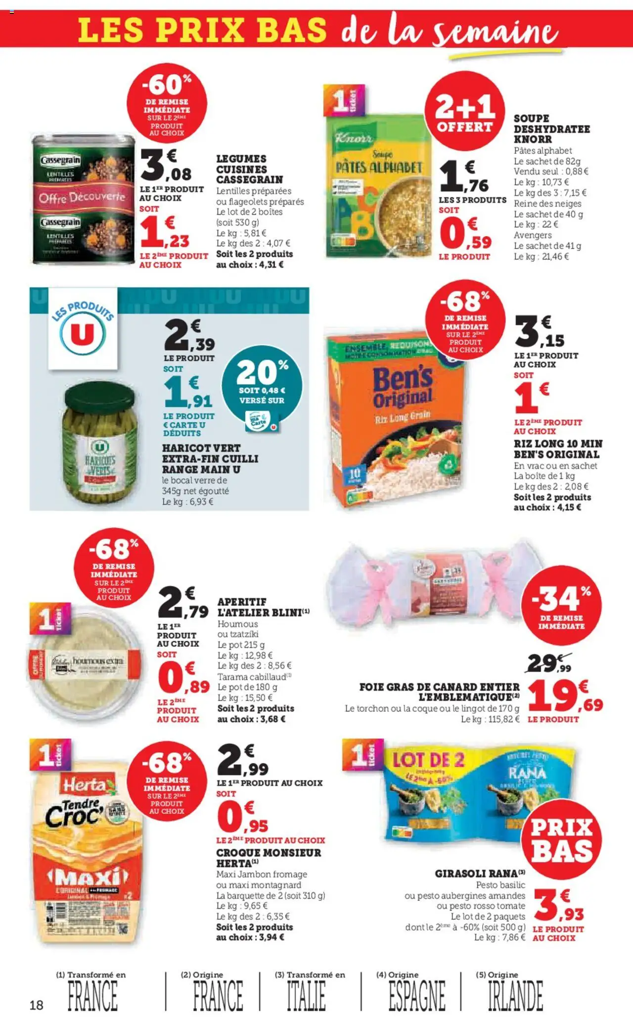 {H1} | Page: 18 | Produits: Foie Gras de Canard, Fromage, Jambon, Riz