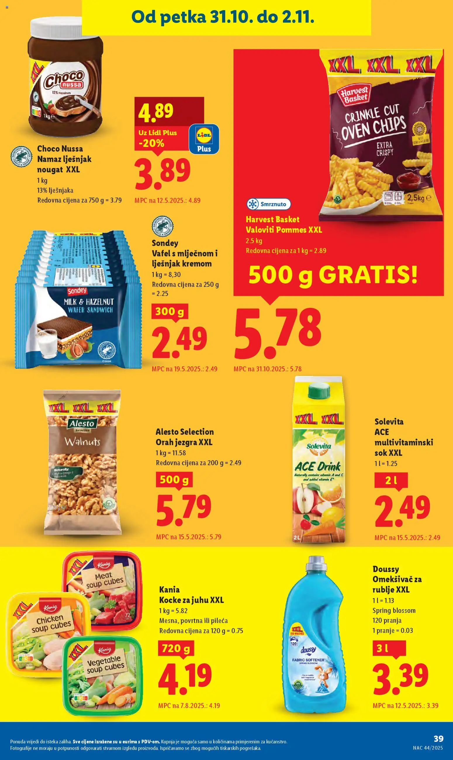 Lidl katalog | vrijedi od 29.10.2025 | Stranica: 39 | Proizvodi: Sok, Omekšivač, Lješnjak, Orah
