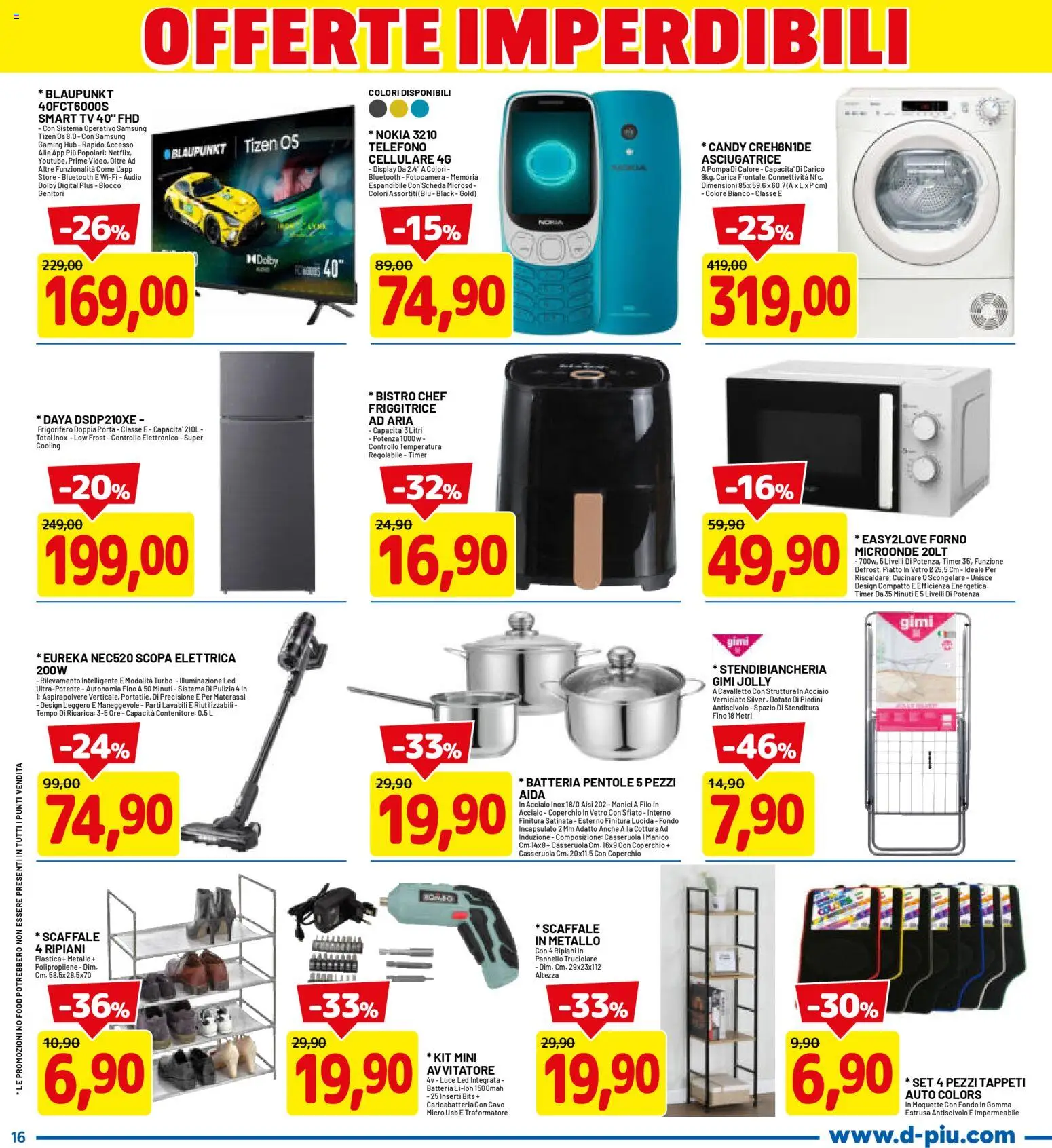 Volantino D Più del 26.02.2026 | Pagina: 16 | Prodotti: Microonde, Friggitrice ad aria, Scaffale, Frigorifero