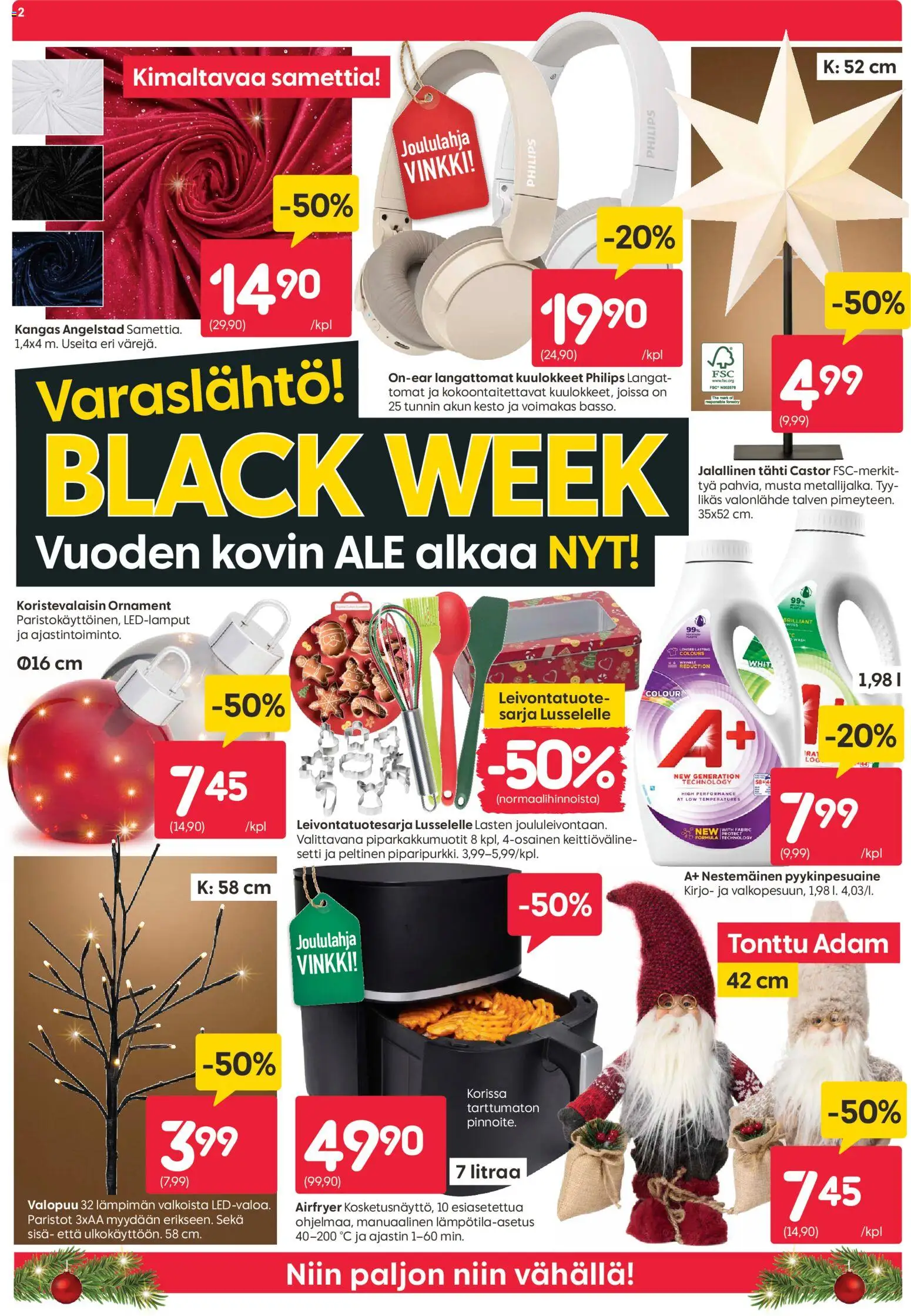 Rusta - Black Friday – voimassa 17.11.2025 alkaen | Sivu: 2 | Tuotteet: Valonlähde, Kangas, Paristot, Langattomat kuulokkeet