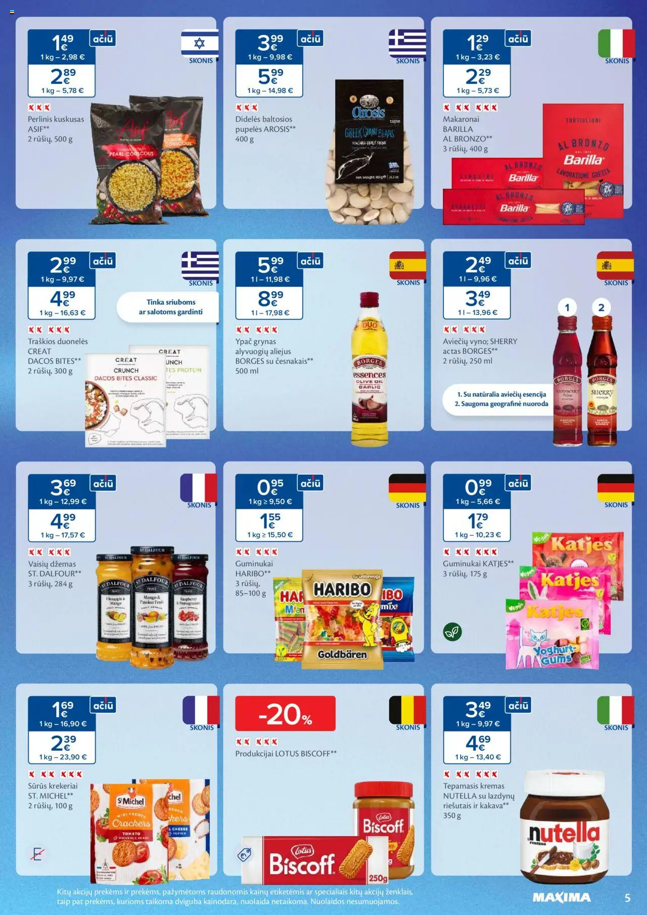 MAXIMA leidinys│galioja nuo 19.08.2025 | Puslapis: 5 | Prekių: Pupelės, Kremas, Alyvuogių aliejus, Makaronai
