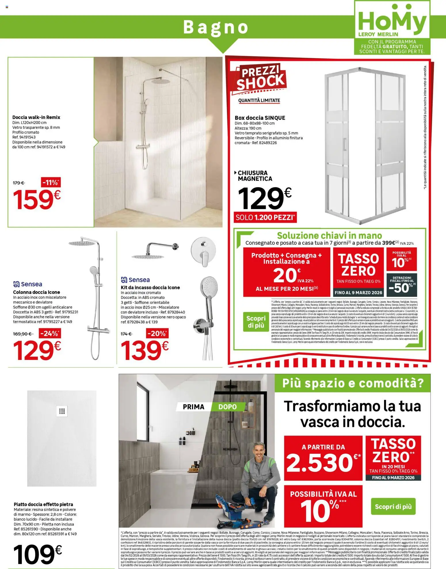 Volantino Leroy Merlin del 04.02.2026 | Pagina: 3 | Prodotti: Anticalcare, Piatto, Bagno, Doccia