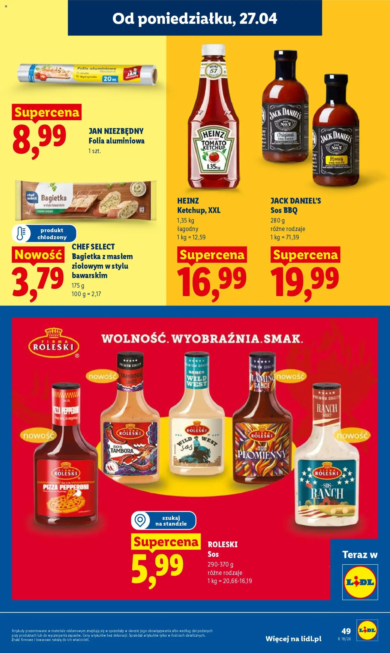 Lidl Polsko leták od 27.04.2026 | Strana: 49 | Produkty: Pizza, Jack Daniel’s
