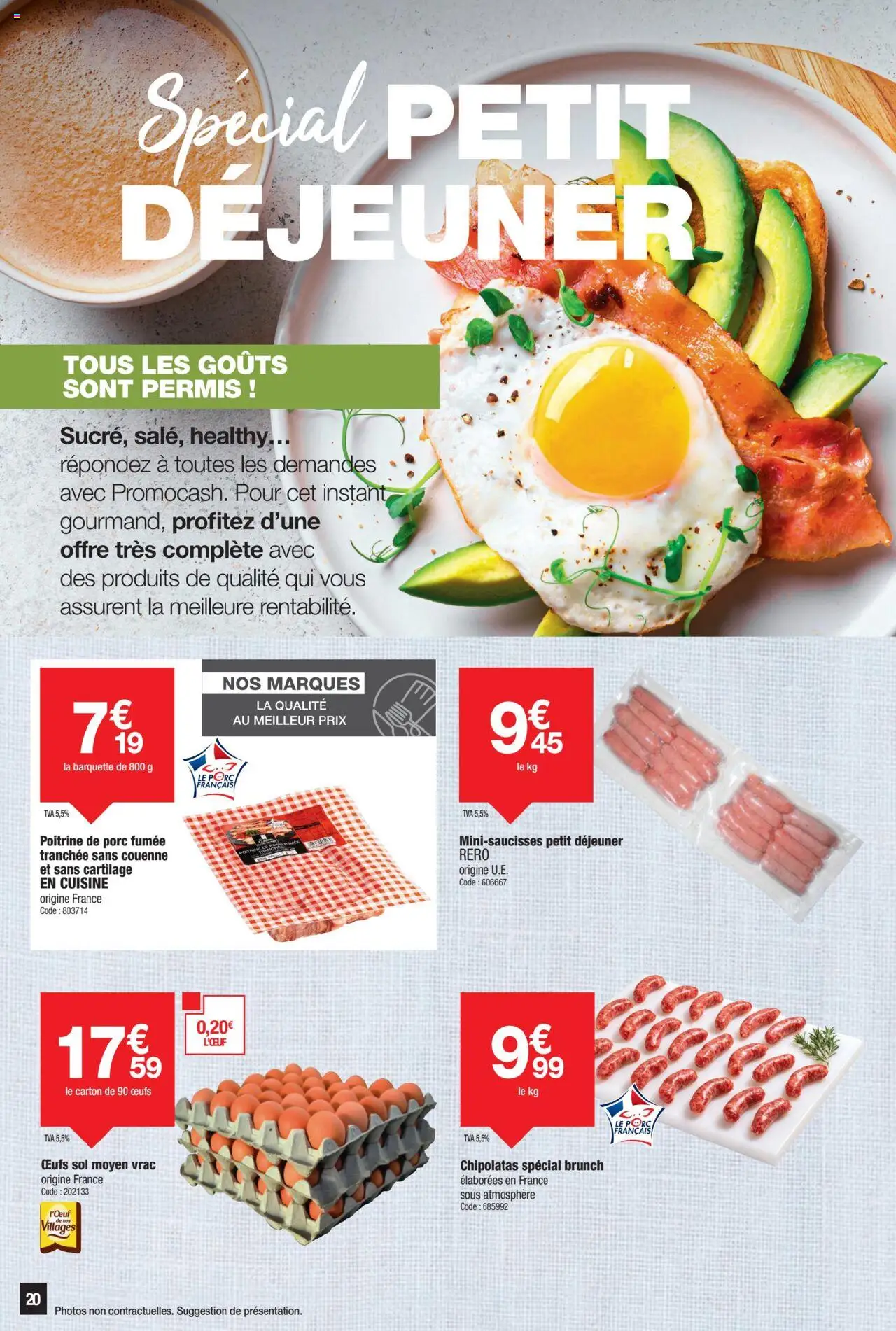  | Page: 20 | Produits: Poitrine de porc, Œufs, Porc