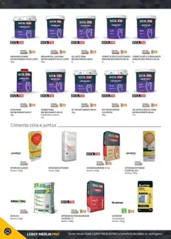 Pré-visualização Leroy Merlin Catálogo válido de 18.11.2024 | Página: 20 | Produtos: Argamassa, Cera, Cimento, Verniz