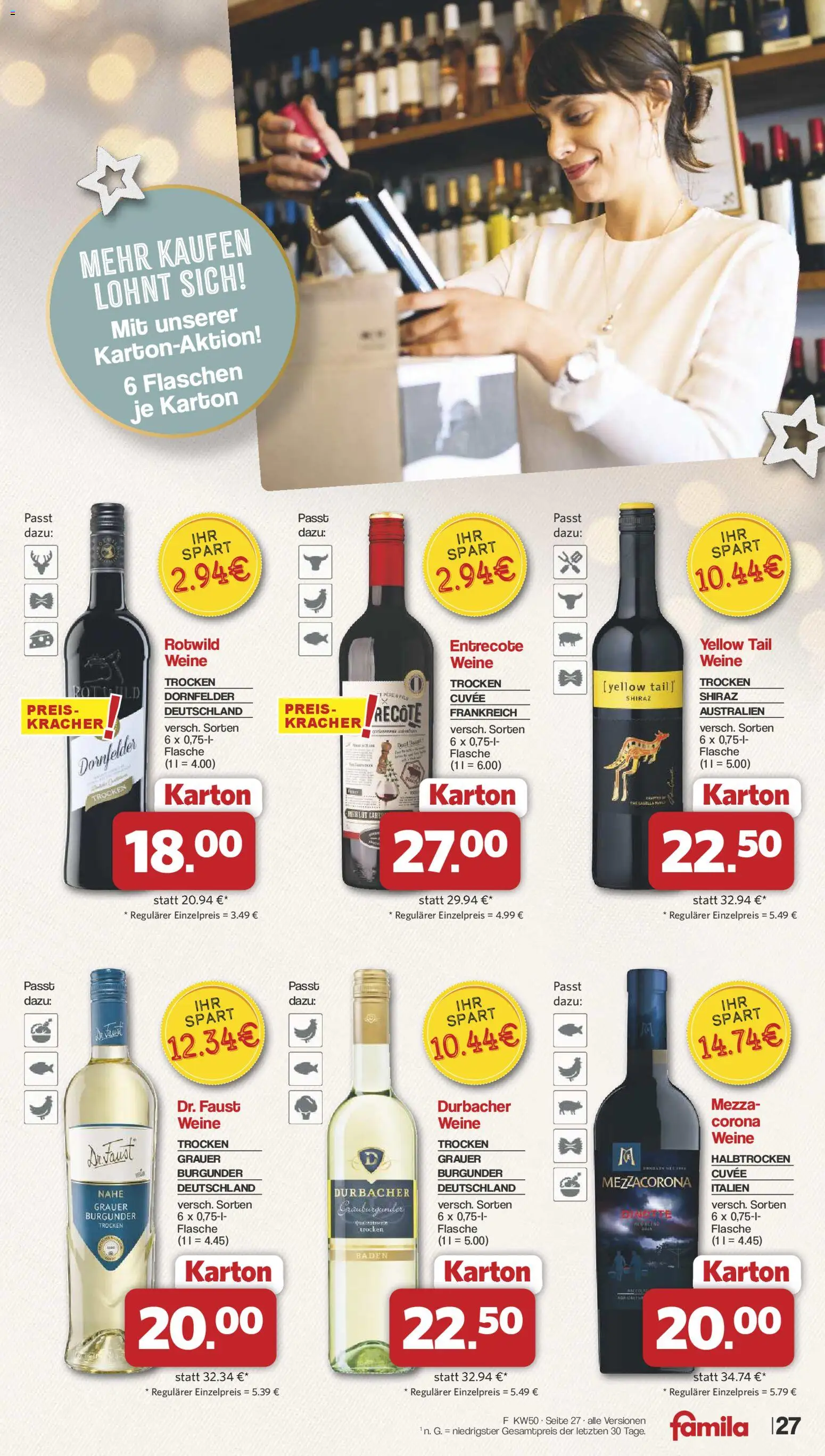 Famila Nordwest Prospekt 	 – gültig ab 08.12.2025 | Seite: 29 | Produkte: Merlot, Entrecote