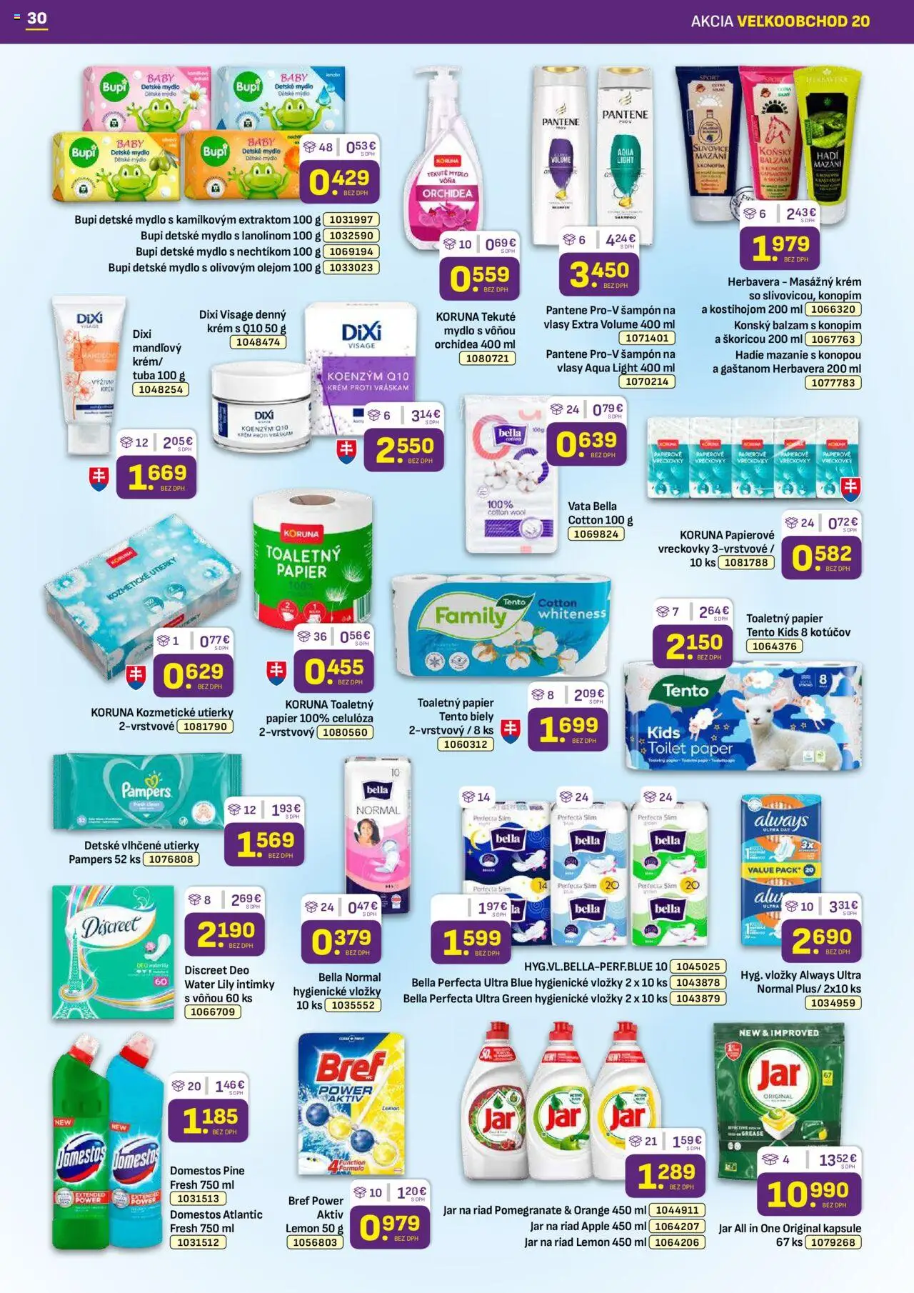 Nové Libex akcie – leták je platný od 06.10.2025 | Strana: 30 | Produkty: Šampón, Toaletný papier, Krém, Domestos