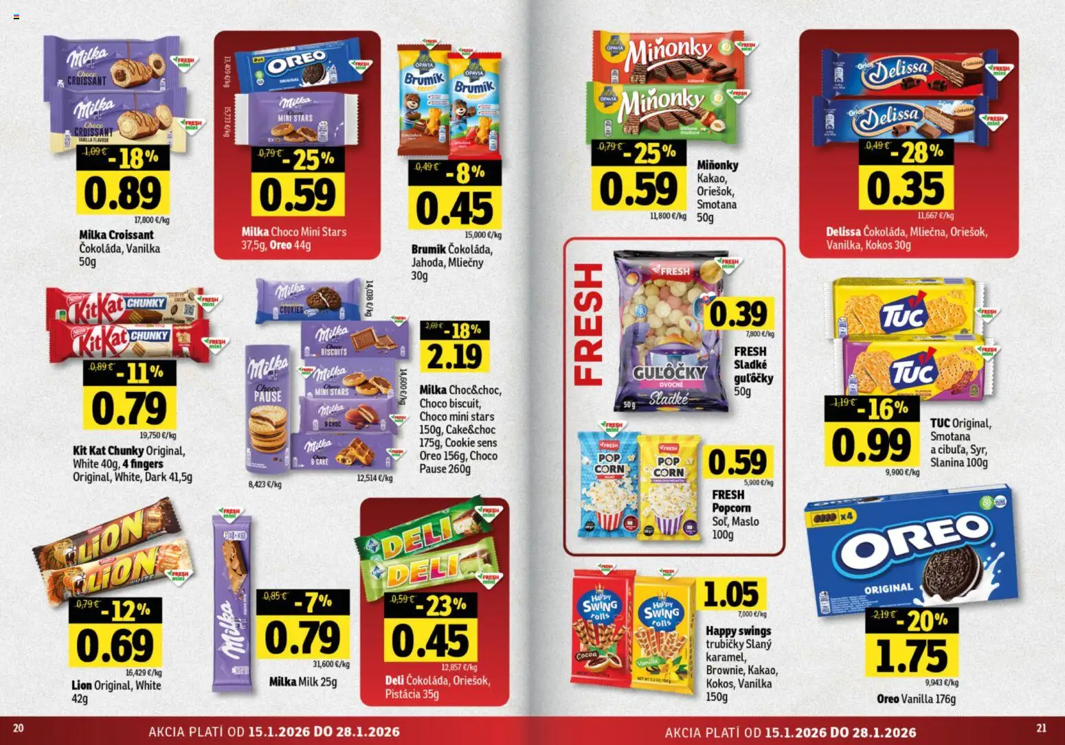 Nové Fresh akcie – leták je platný od 15.01.2026 | Strana: 11 | Produkty: Maslo, Slanina, Smotana, Milka