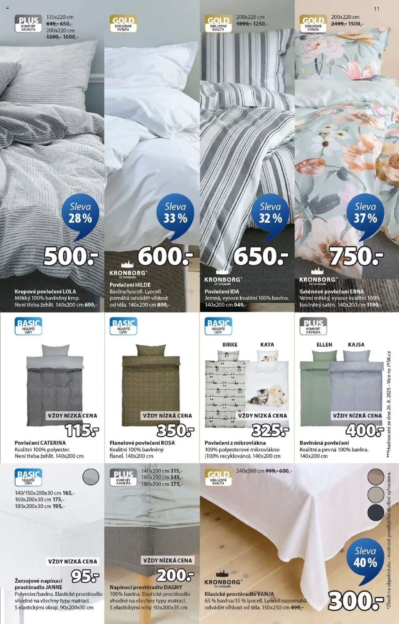 JYSK leták od 20.10.2025 | Strana: 11 | Produkty: Povlečení, Krepové povlečení, Flanelové povlečení, Prostěradlo