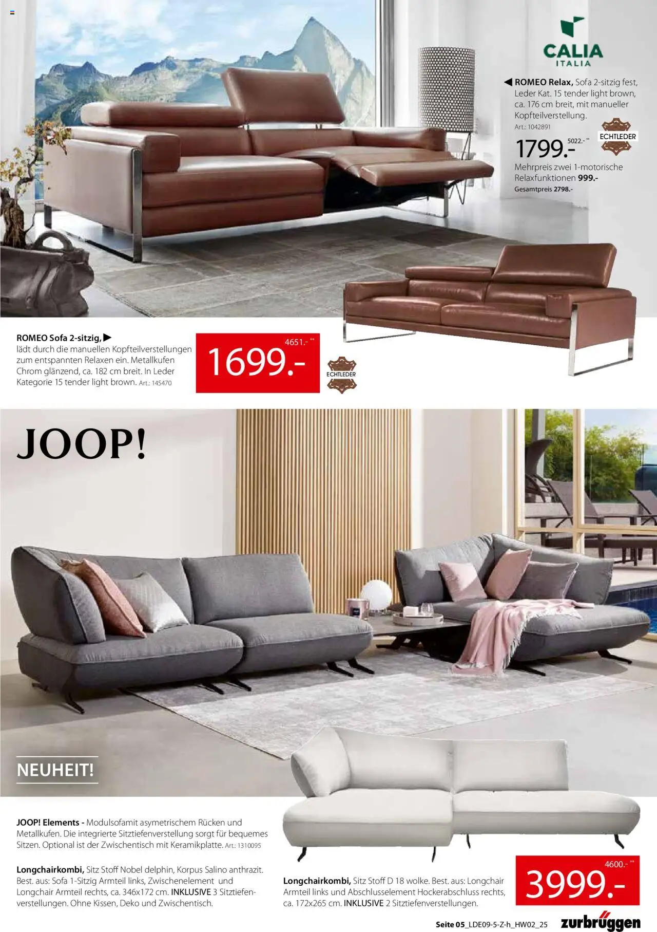 Zurbrüggen Hochwert – gültig ab 08.09.2025 | Seite: 7 | Produkte: Sofa