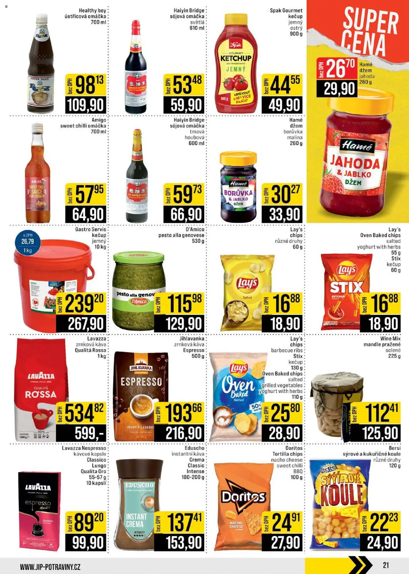 Jip leták - Cash & Carry od 12.11.2025 | Strana: 21 | Produkty: Pesto, Ústřicová omáčka, Mandle, Sweet chilli omáčka