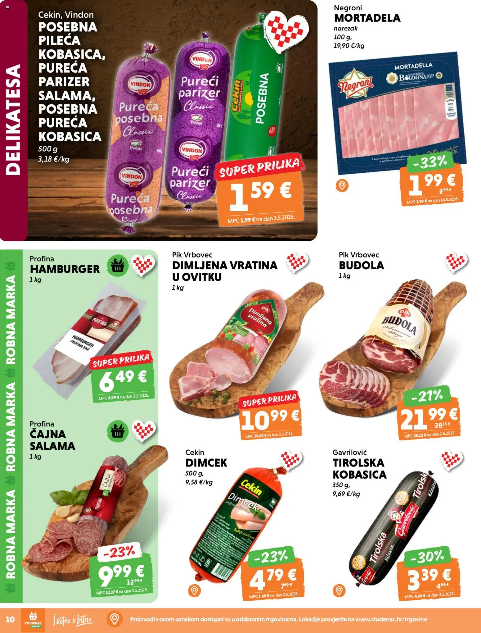 Studenac katalog | vrijedi od 22.04.2026 | Stranica: 10 | Proizvodi: Narezak, Kobasica, Pik Vrbovec, Parizer