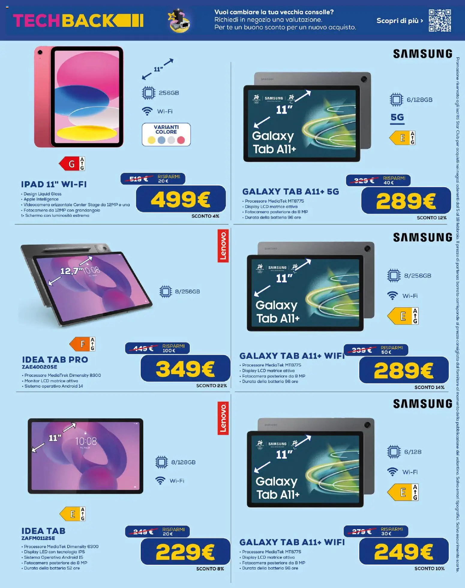 Volantino Euronics del 19.02.2026 | Pagina: 11 | Prodotti: Schermo, Ipad, Batteria, Samsung