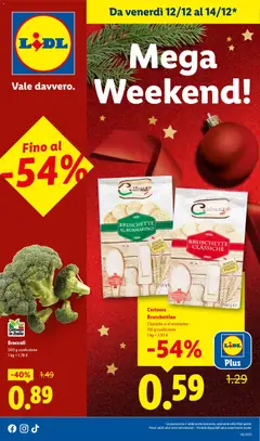 Anteprima del volantino Lidl Mega Weekend catalogo valido a partire dal 12.12.2025