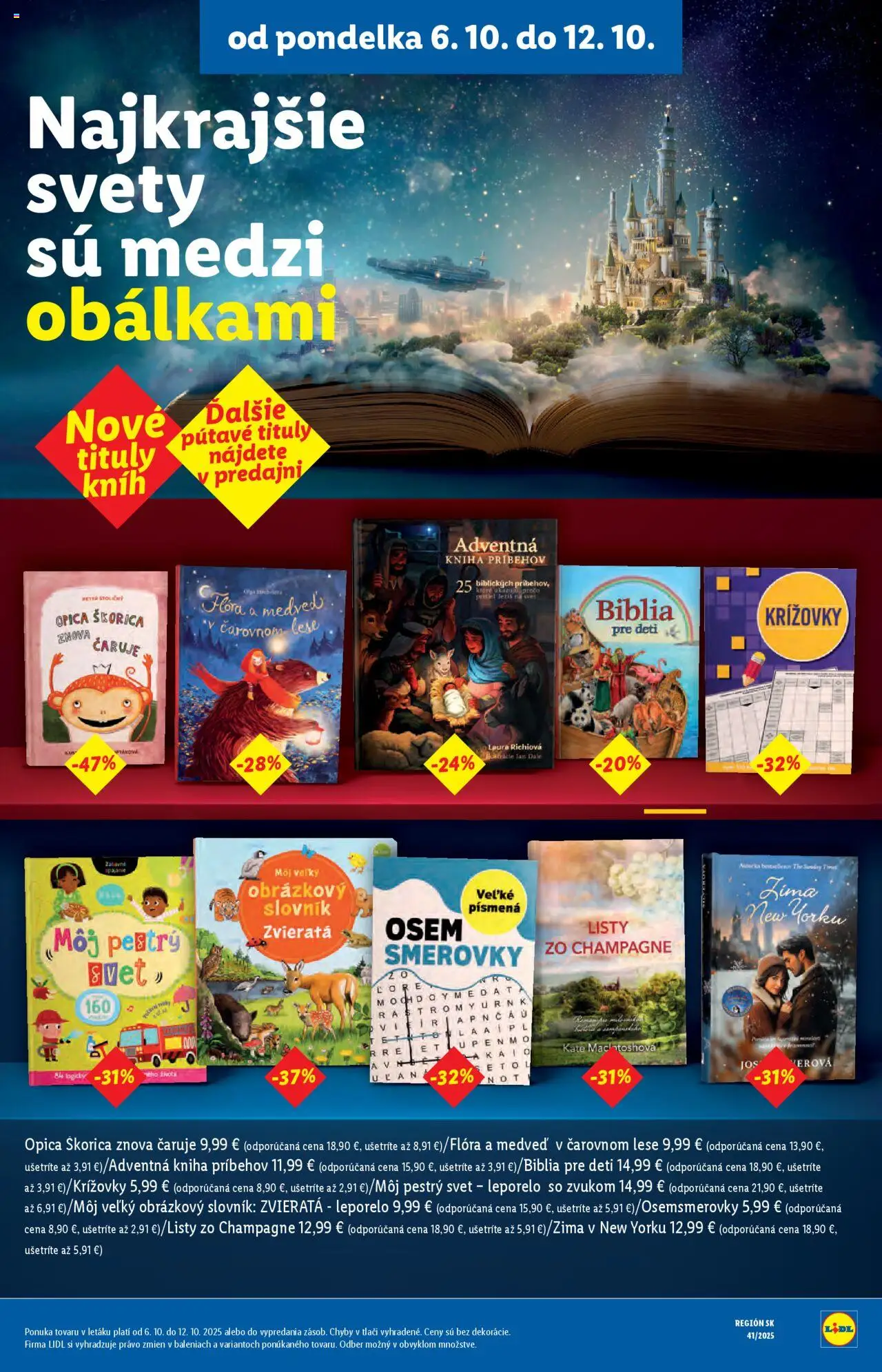 Nové Lidl akcie – leták je platný od 06.10.2025 | Strana: 51 | Produkty: Stoličky, Kniha, Flora