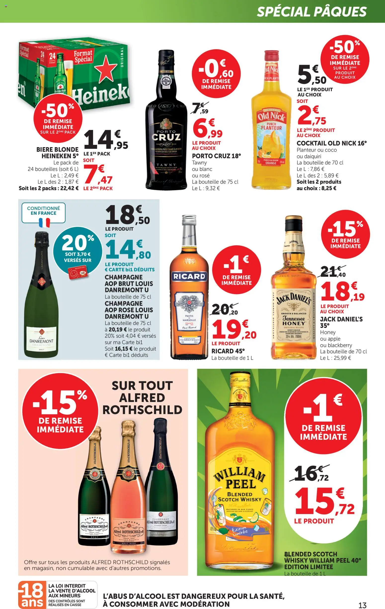 {H1} | Page: 13 | Produits: Whisky, Ricard, Bière blonde, Rhum