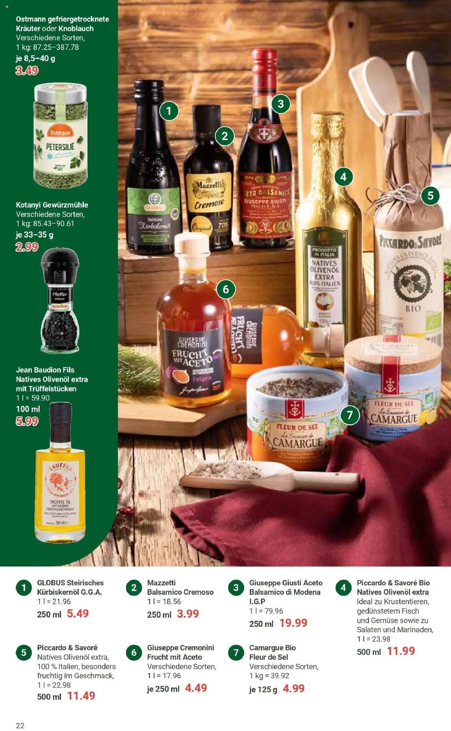 Globus prospekt Freilassing	 – gültig ab 01.12.2025 | Seite: 22 | Produkte: Kürbiskernöl, Olivenol, Fisch, Knoblauch