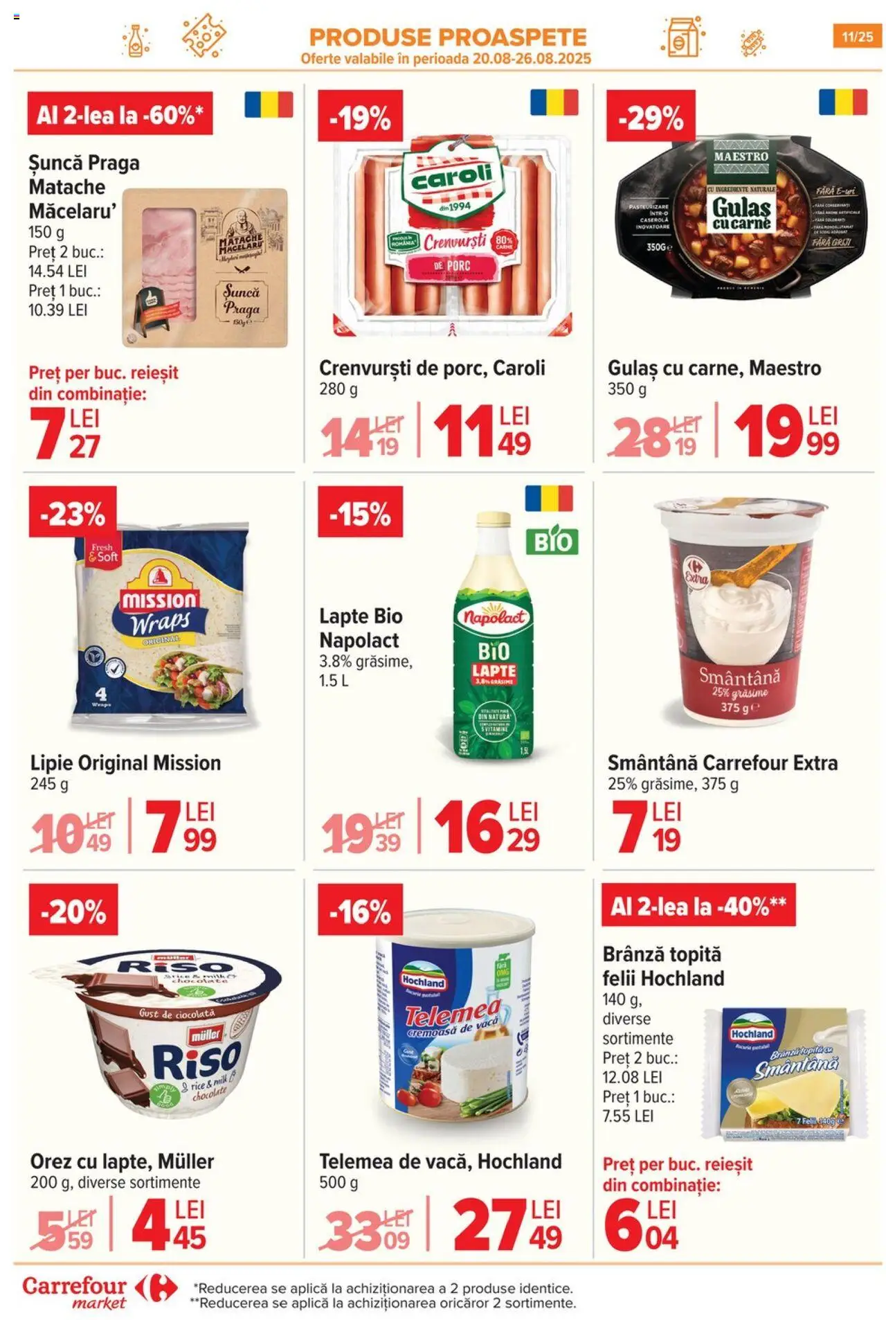 Carrefour catalog - Market – valabil de la 20.08.2025 | Pagină: 11 | Produse: Şerit ödül, Brânză, Orez, Smântână