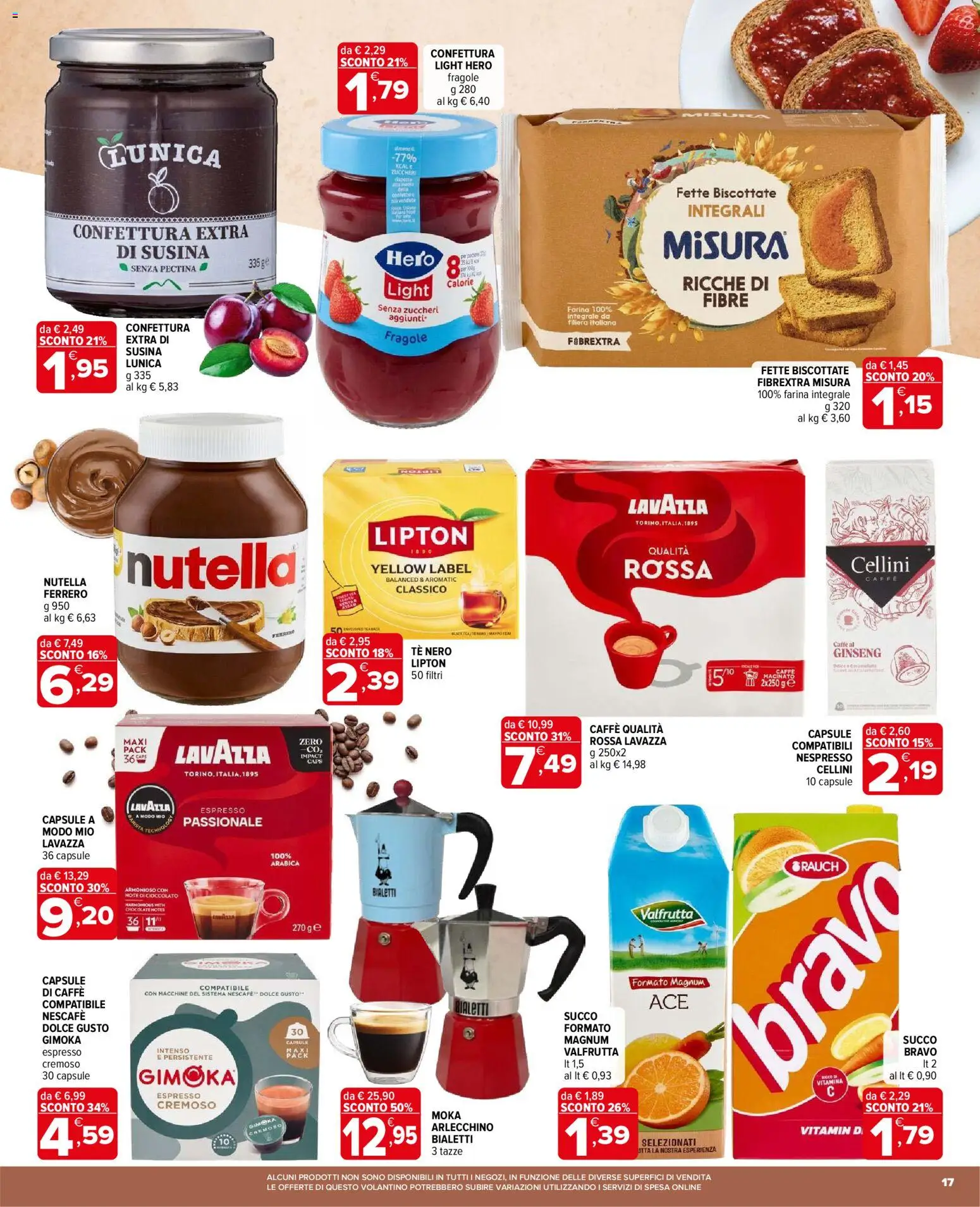 Volantino Iperal del 21.01.2026 | Pagina: 17 | Prodotti: Caffè, Tè, Fragole, Nutella