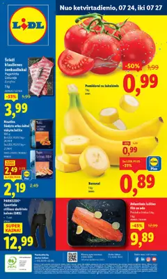 LIDL - Leidinys│galioja nuo 24.07.2025 | Puslapis: 1 | Prekių: Kelnes, Lašišos, Pomidorai, Bananai