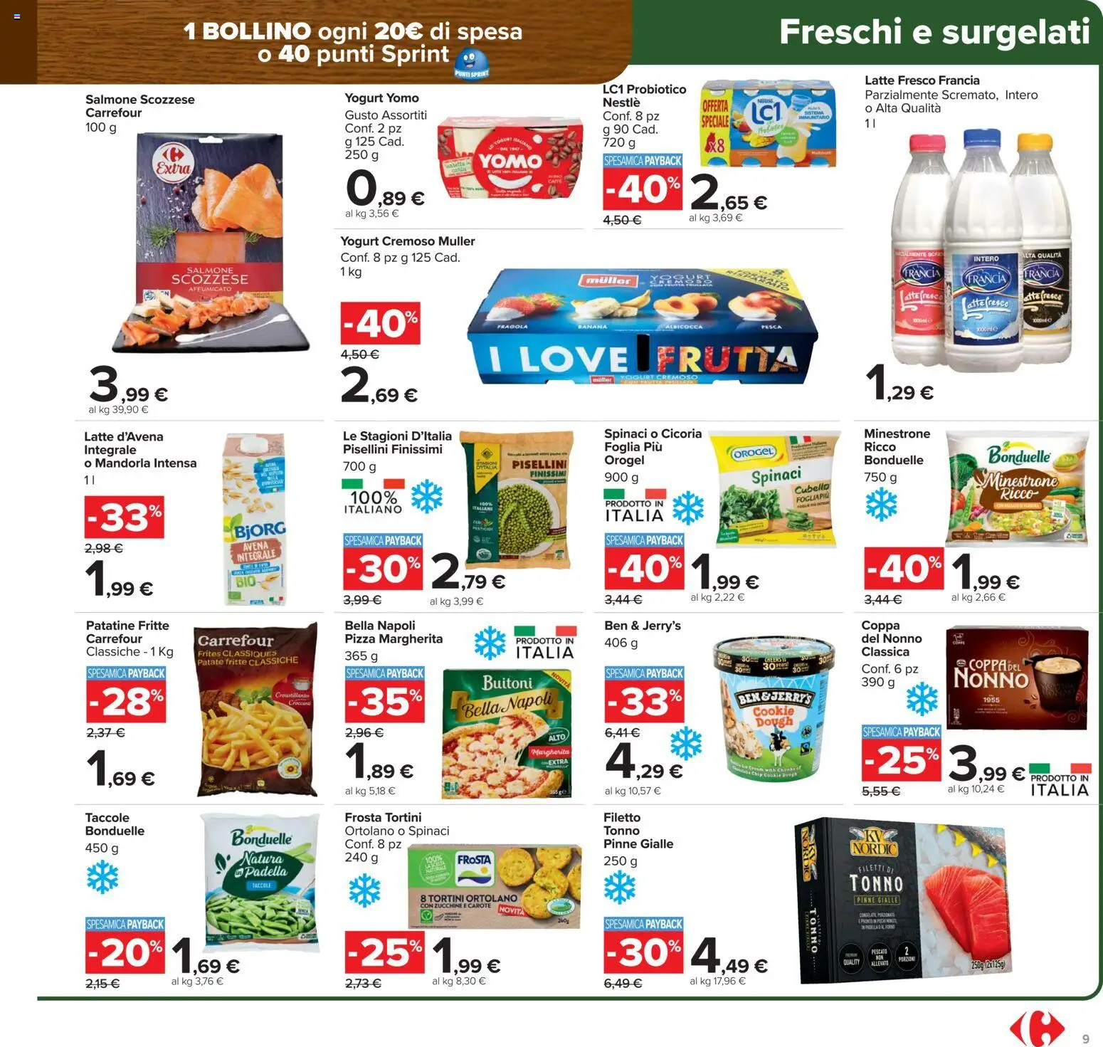 Volantino Carrefour del 17.02.2026 | Pagina: 9 | Prodotti: Minestrone, Carote, Zucchine, Padella