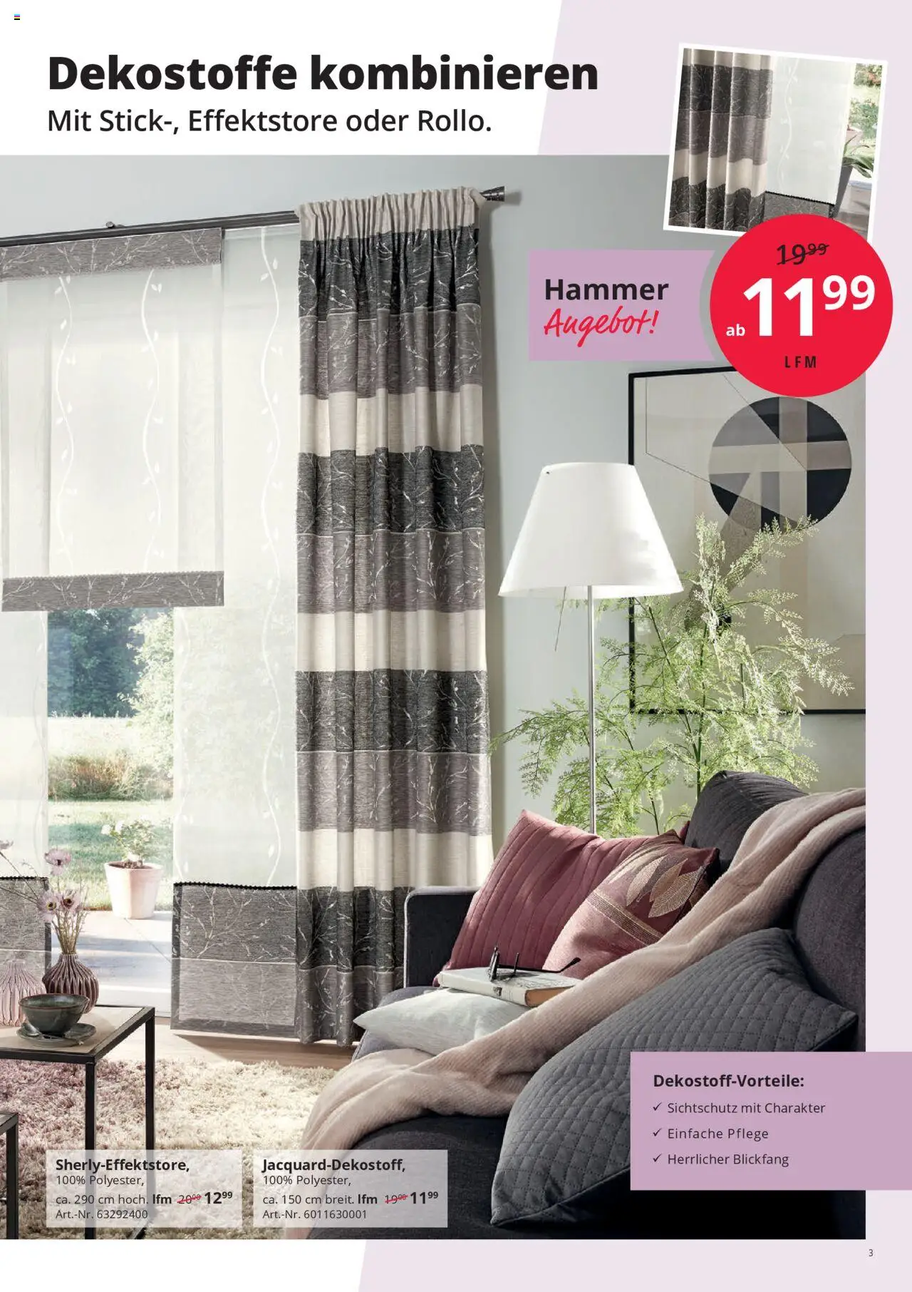 Hammer Zuhause Gardinentischware – gültig ab 01.09.2025 | Seite: 3
