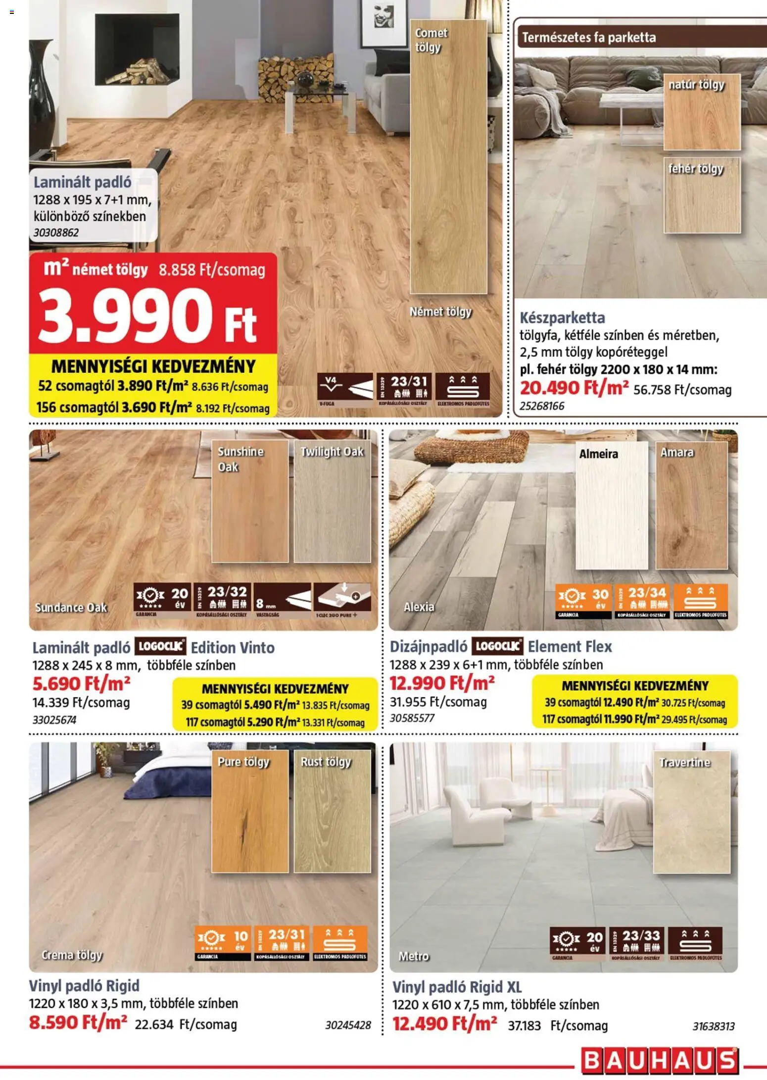 Bauhaus akciós ujság - amely érvényes a következő dátumtól: 05.03.2026 | Oldal: 31 | Termékek: Laminált padló, Parketta, Vinyl padló
