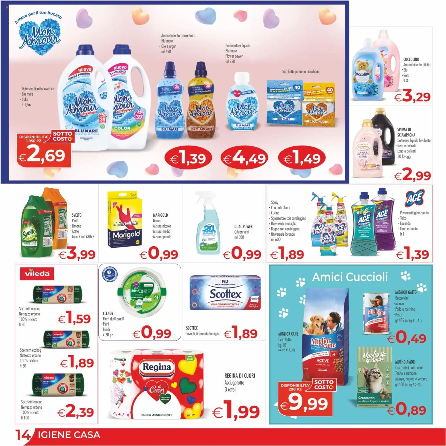 Volantino MerSi Supermercati del 29.11.2025 | Pagina: 14 | Prodotti: Sgrassatore, Talco, Asciugatrice, Tonno
