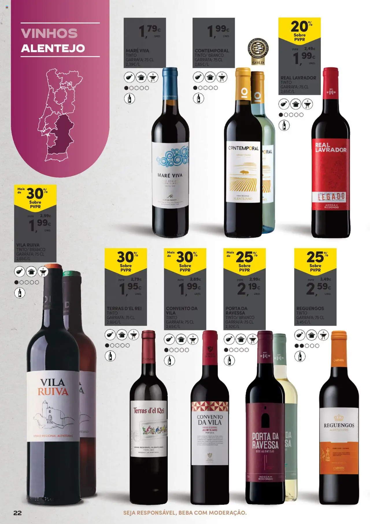 Continente - Vinhos, Enchidos e Queijos: A vida passa a comer com uma boa petiscada │ válido de 23.09.2025 | Página: 22 | Produtos: Porta, Vinho, Vinho tinto