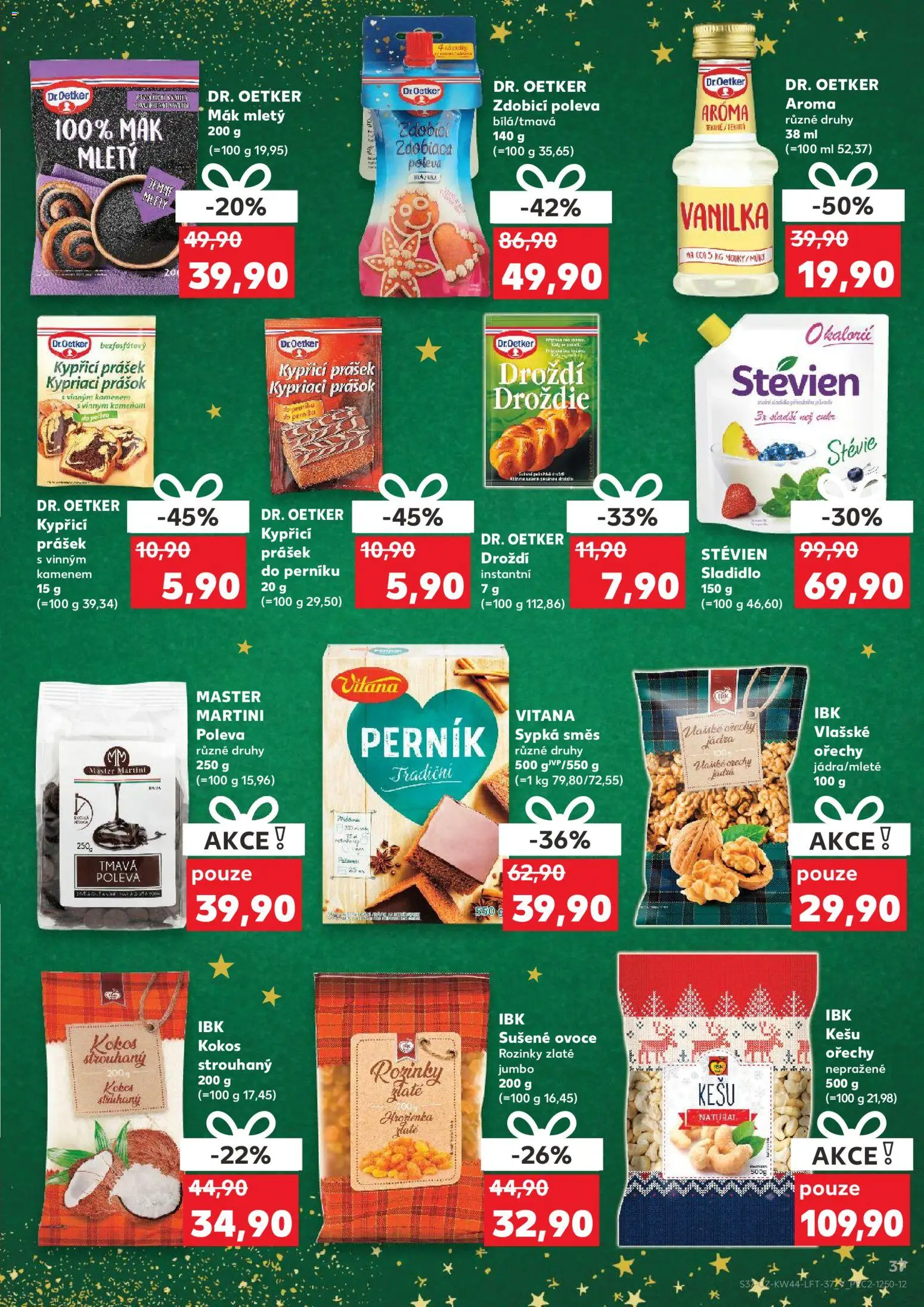 Kaufland leták - Kolín od 29.10.2025 | Strana: 37 | Produkty: Rozinky, Kešu ořechy, Kešu, Droždí