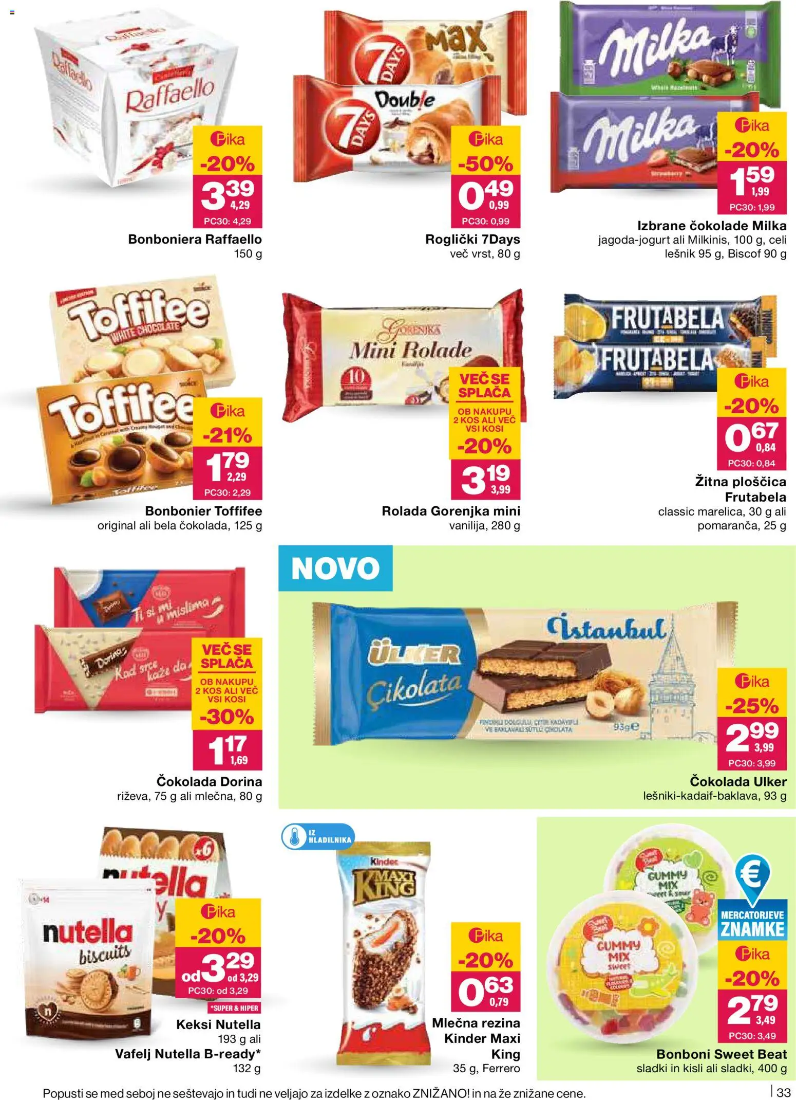 Novi Mercator katalog ponudbe – veljaven od 23.04.2026 | Stran: 33 | Izdelki: Keksi, Kos, Rolada, Bonboniera