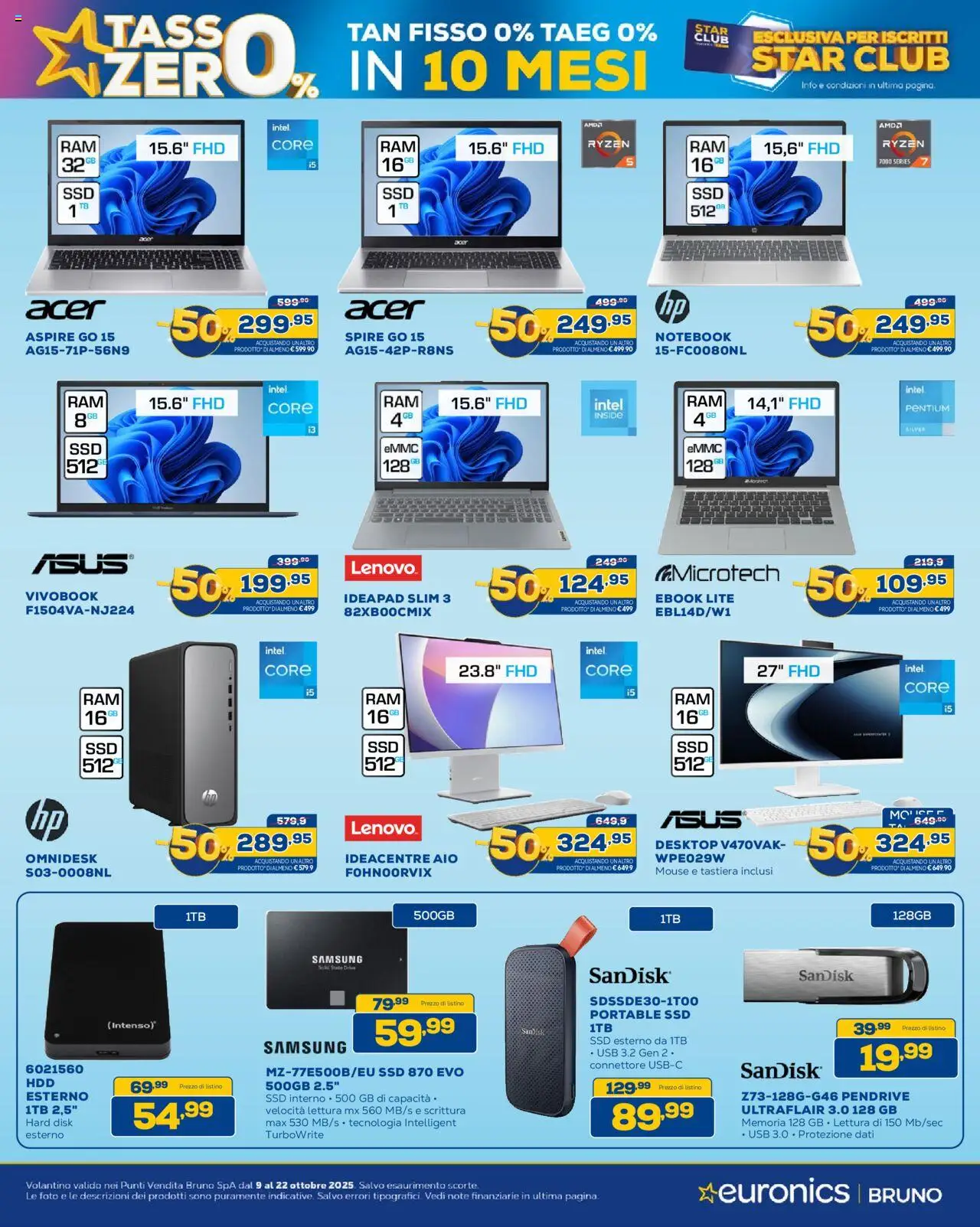 Volantino Euronics del 09.10.2025 | Pagina: 10 | Prodotti: Notebook, Mouse, Connettore, Samsung