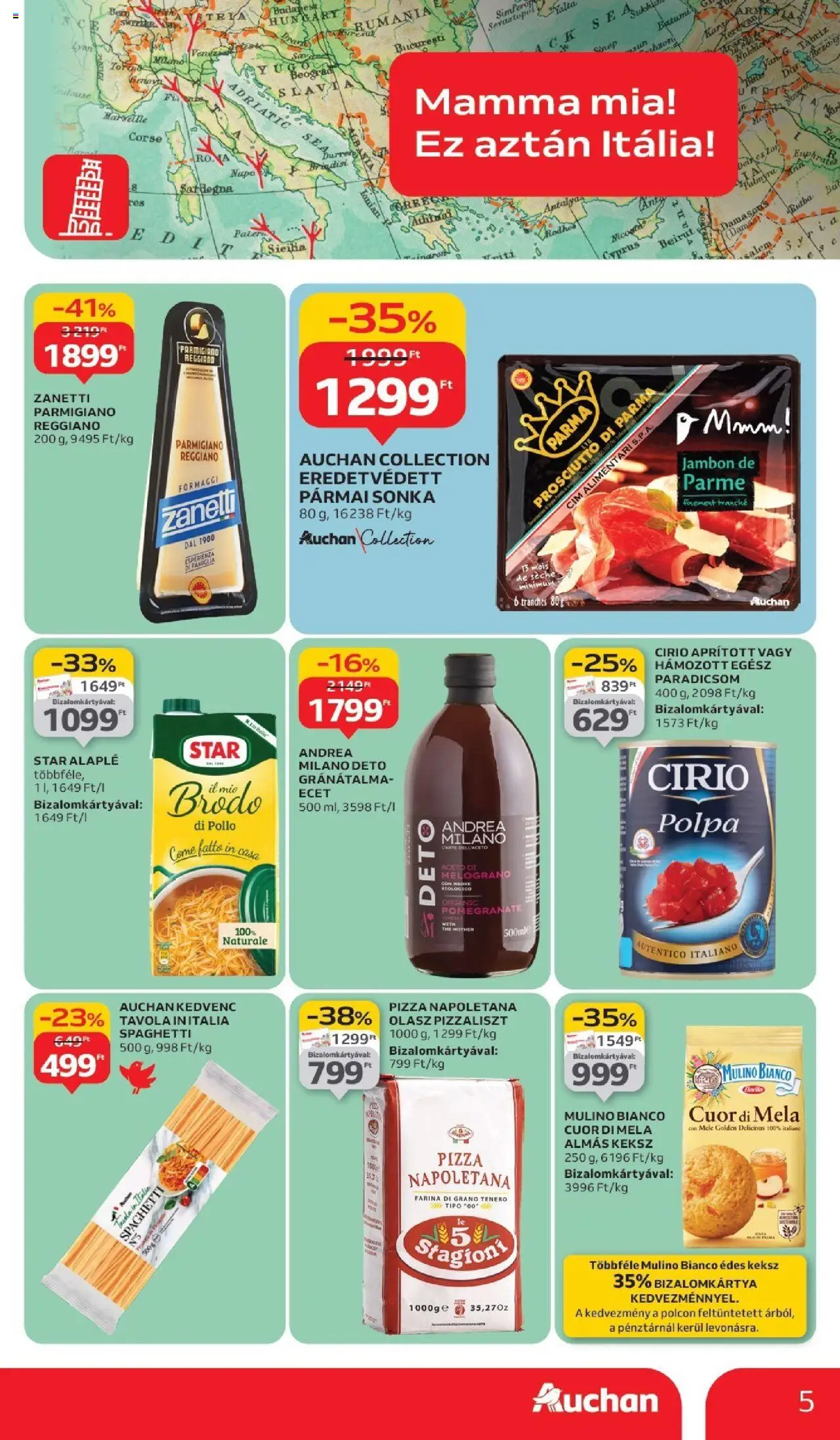 Auchan akciós ujság - amely érvényes a következő dátumtól: 11.09.2025 | Oldal: 5 | Termékek: Ecet, Pizza, Paradicsom, Keksz