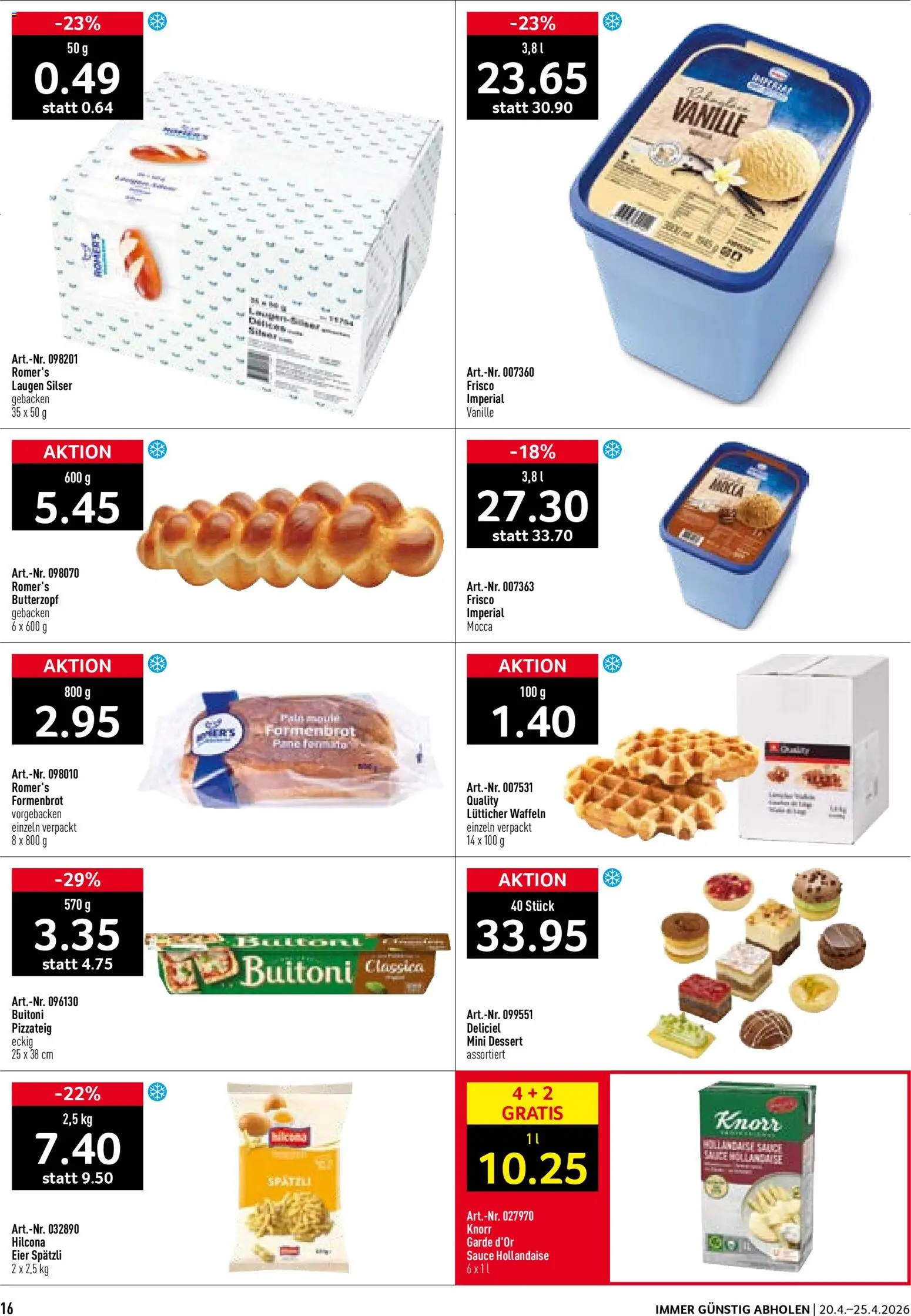 Prodega aktionen – gültig ab 20.04.2026 | Seite: 16 | Produkte: Waffeln, Eier