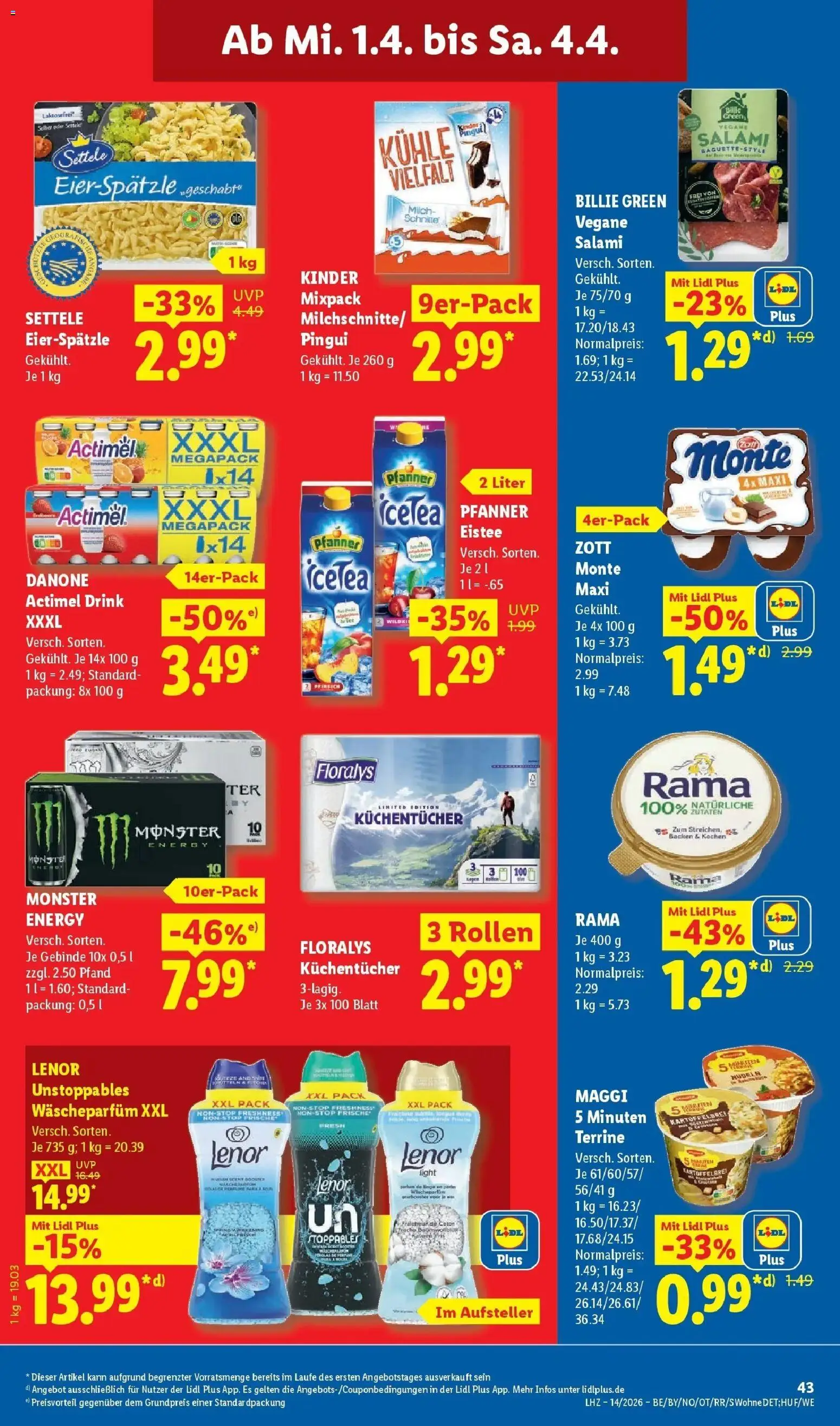 Lidl Prospekt Bergisch Gladbach – gültig ab 30.03.2026 | Seite: 67 | Produkte: Lenor, Maggi, Milch, Monster