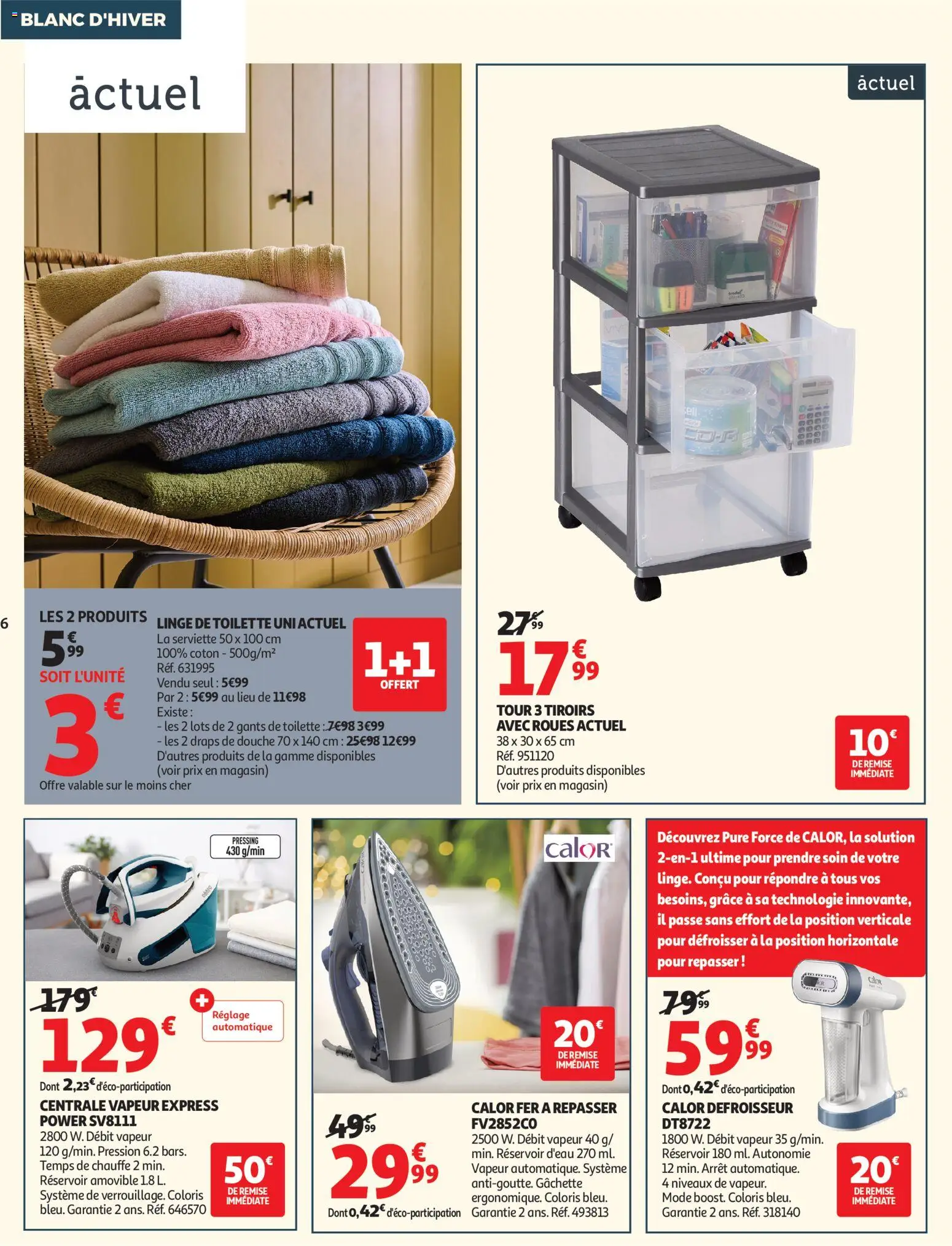 {H1} | Page: 6 | Produits: Fer à repasser, Coton, Réservoir d'eau, Tiroirs