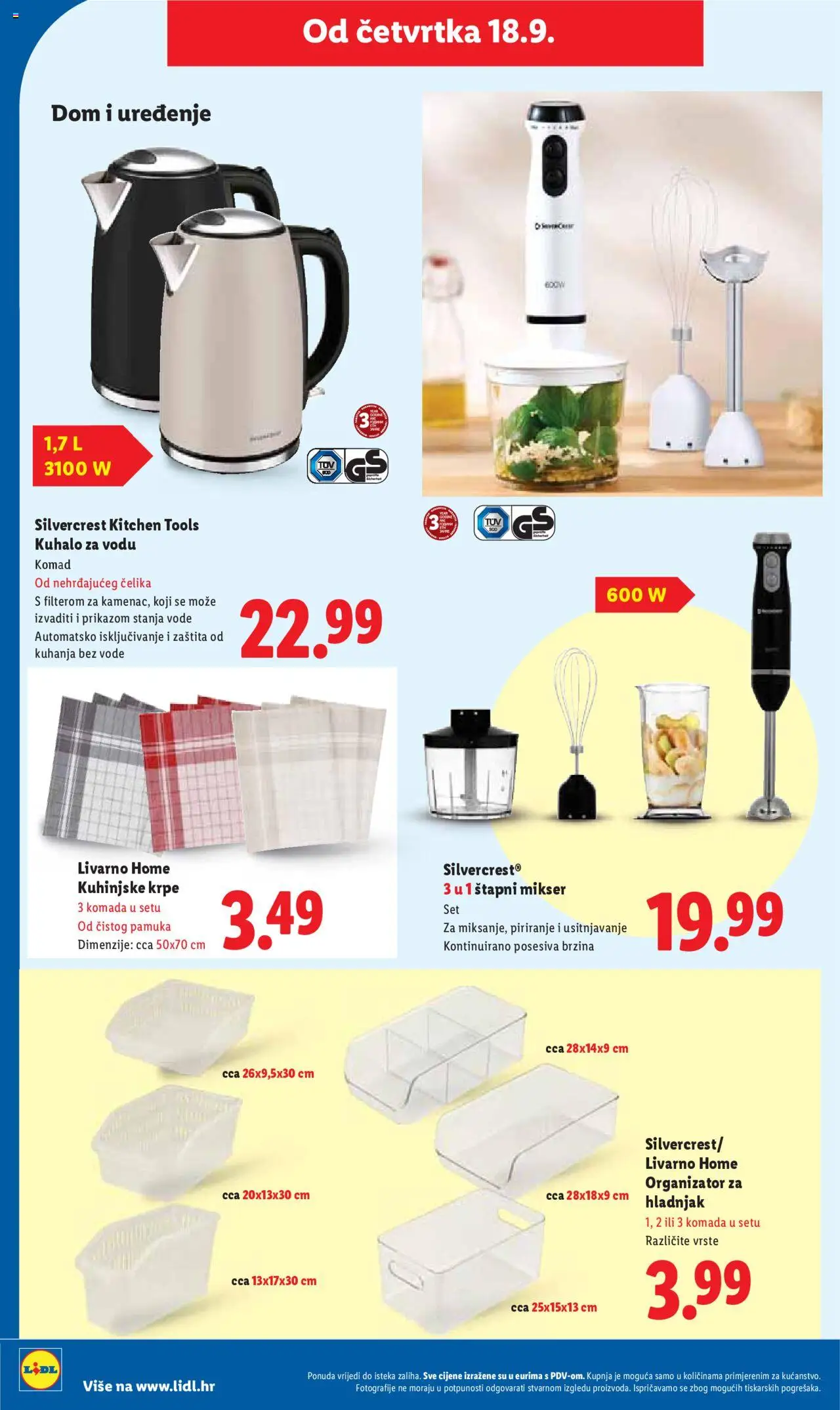 Lidl katalog | vrijedi od 15.09.2025 | Stranica: 50 | Proizvodi: Mikser, Kuhinjske krpe, Blender, Hladnjak