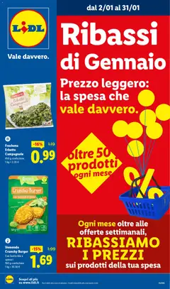 Anteprima del volantino Lidl Gennaio catalogo valido a partire dal 02.01.2026
