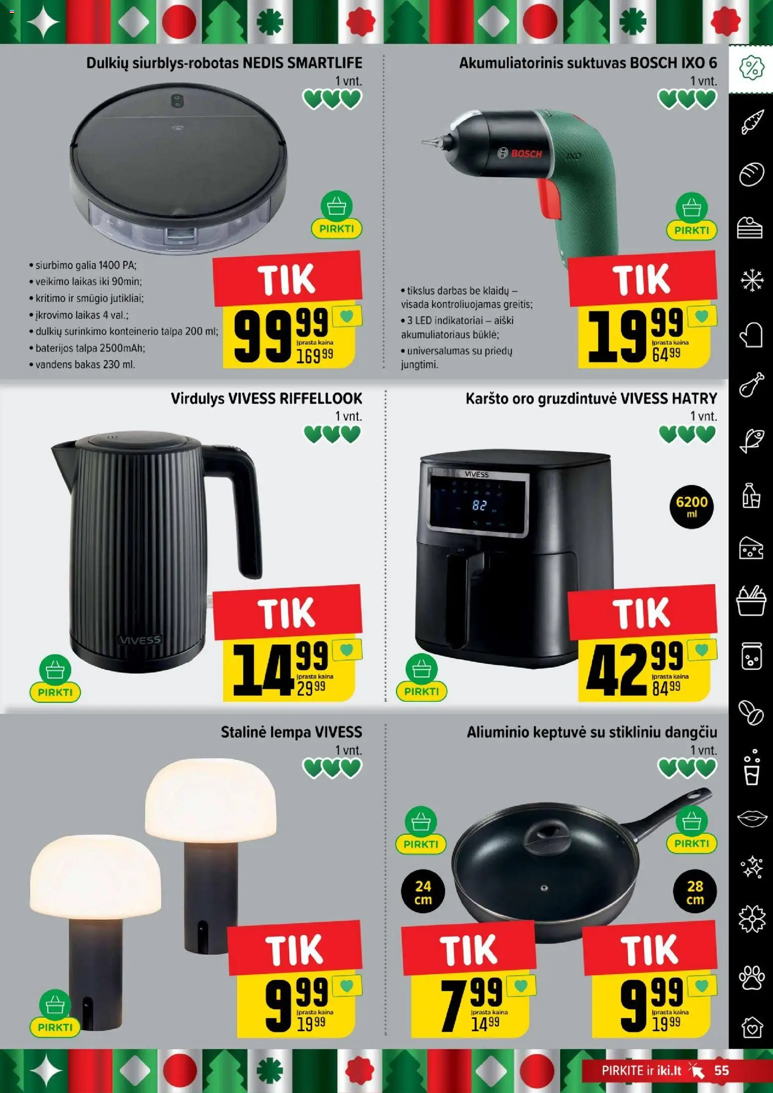 IKI akcijos nuo 17.11.2025 | Puslapis: 55 | Prekių: Keptuvė, Lempa, Virdulys