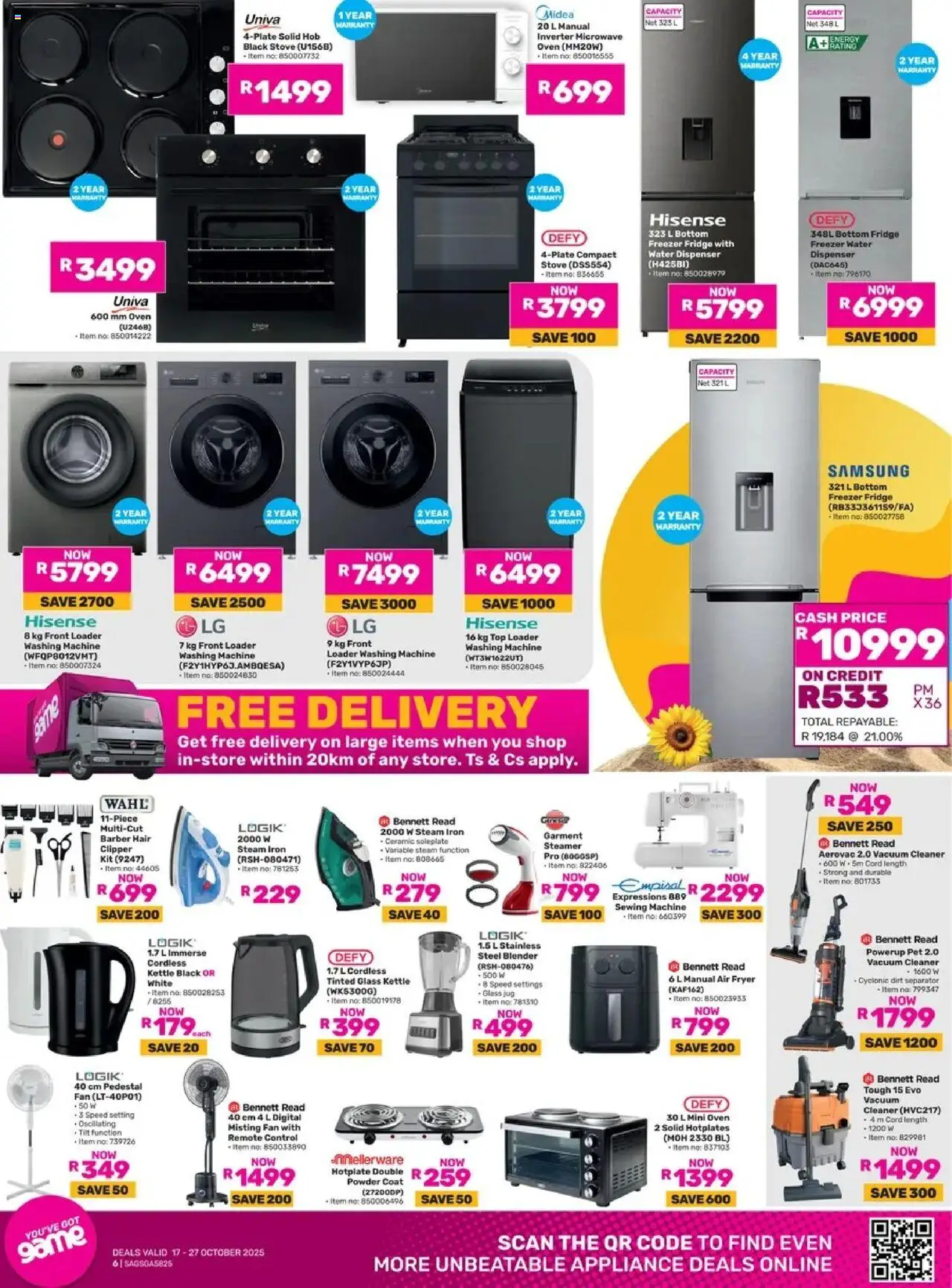 New Game catalogue – valid from 17.10.2025 | Page: 6 | Products: Freezer, Washing machine, Blender, Remote