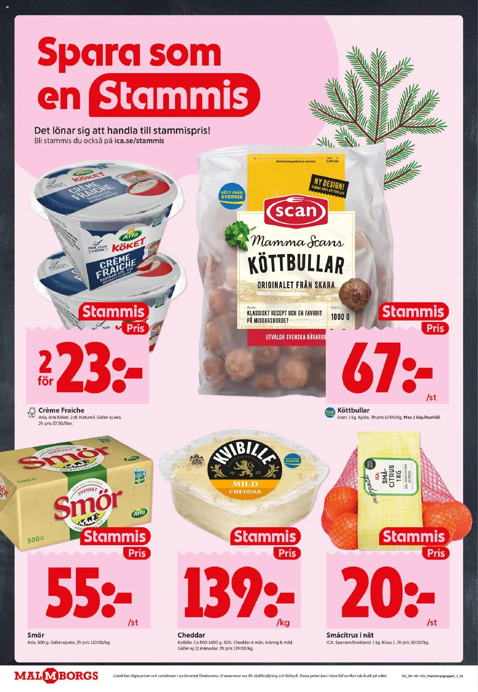 ICA Kvantum reklamblad aktuell från 15.12.2025 | Sida: 6 | Produkter: Köttbullar, Galler, Creme fraiche, Smör